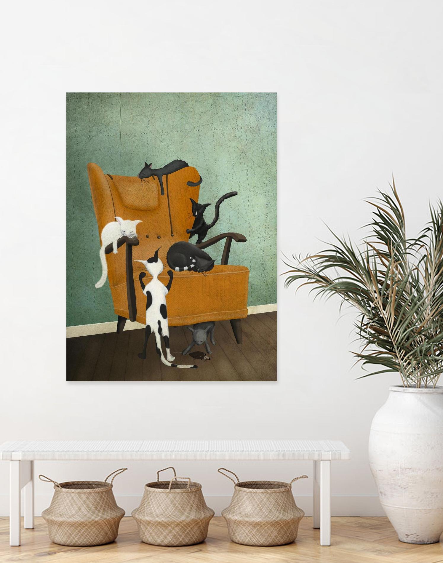 Catlife by Maja Lindberg on GIANT ART - multicolor urban/pop surrealism; animals; children