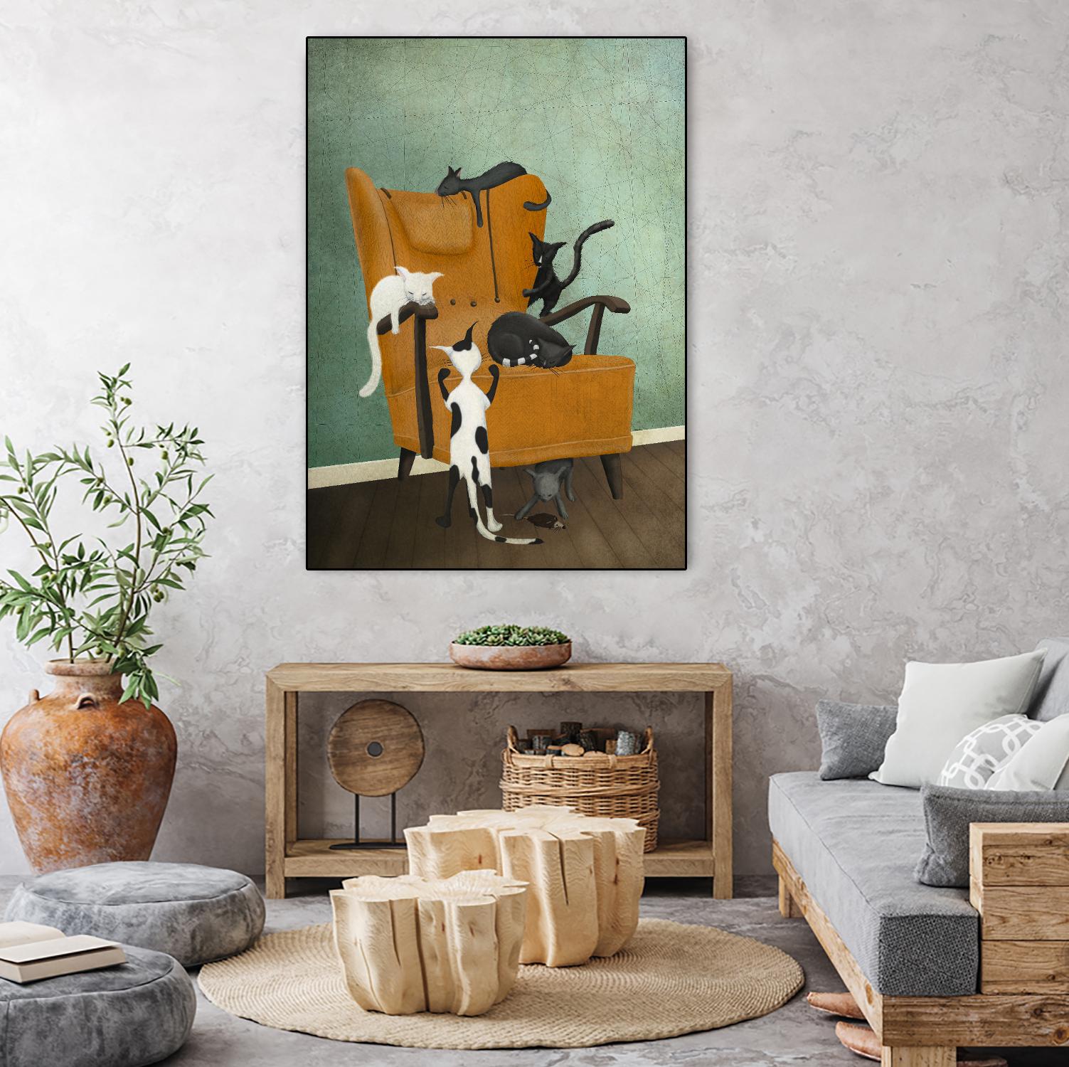 Catlife by Maja Lindberg on GIANT ART - multicolor urban/pop surrealism; animals; children