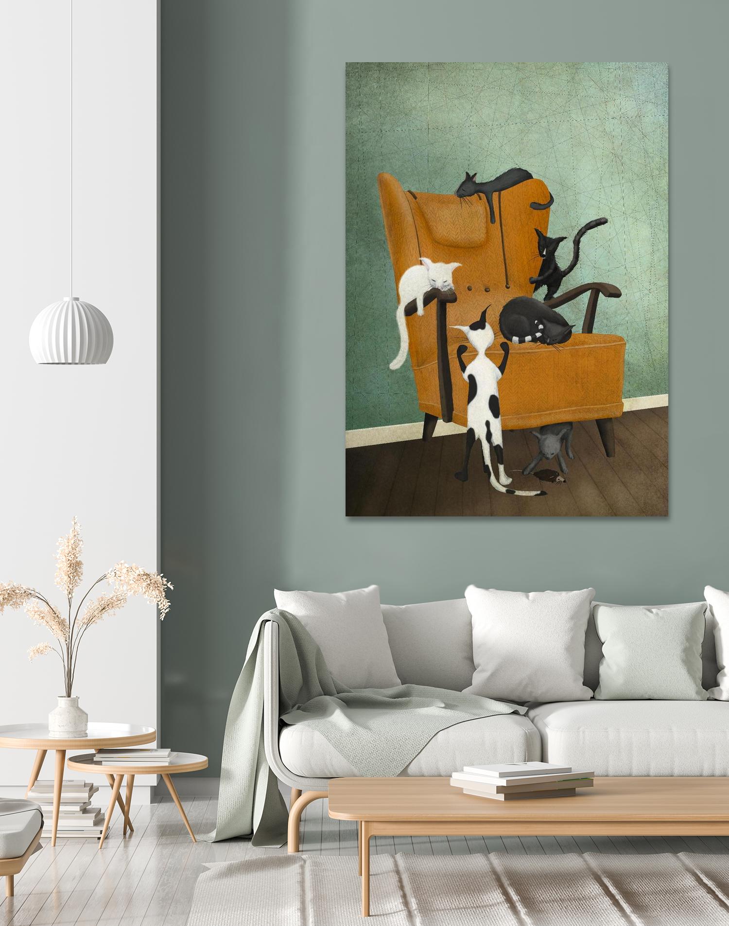 Catlife by Maja Lindberg on GIANT ART - multicolor urban/pop surrealism; animals; children