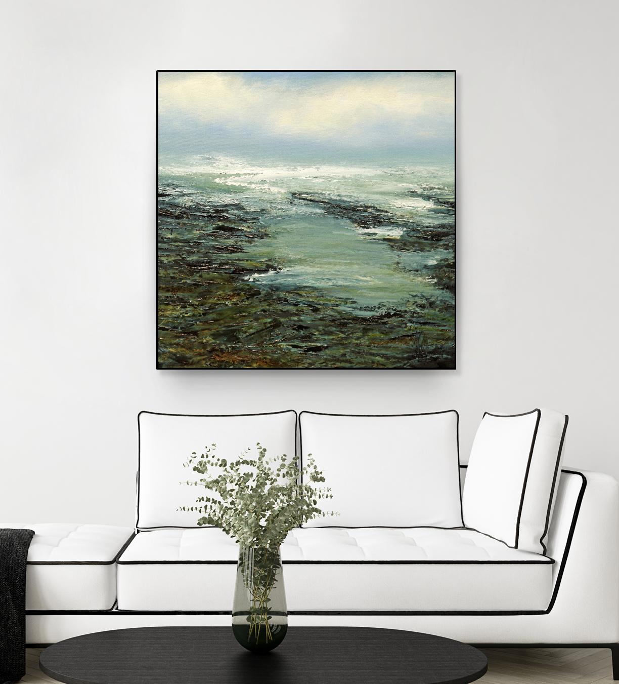 Shallow Reef by Michael Mote on GIANT ART - green coastal, landscapes, beaches, ocean