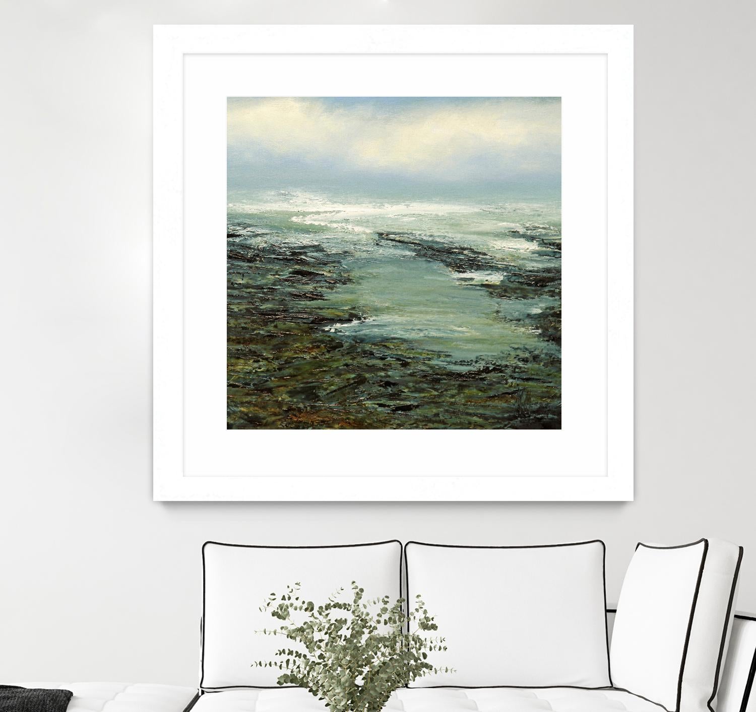 Shallow Reef by Michael Mote on GIANT ART - green coastal, landscapes, beaches, ocean
