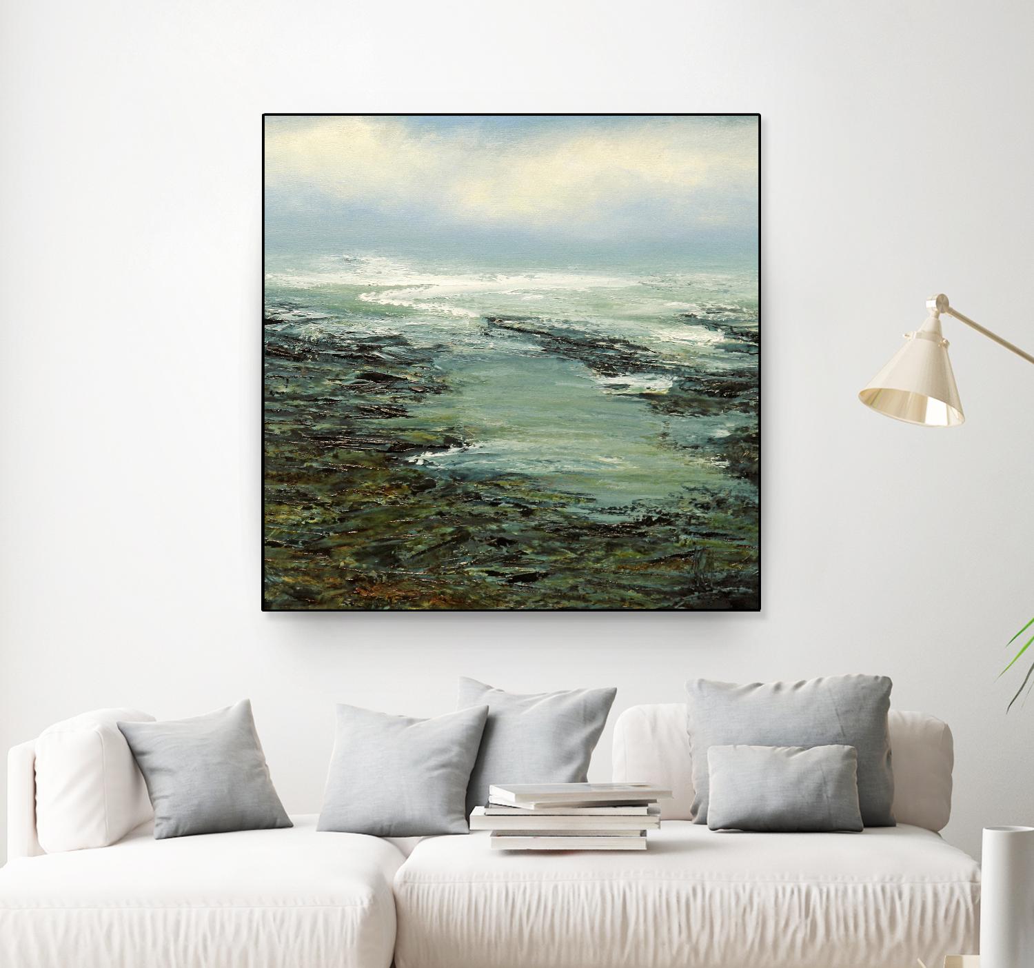 Shallow Reef by Michael Mote on GIANT ART - green coastal, landscapes, beaches, ocean