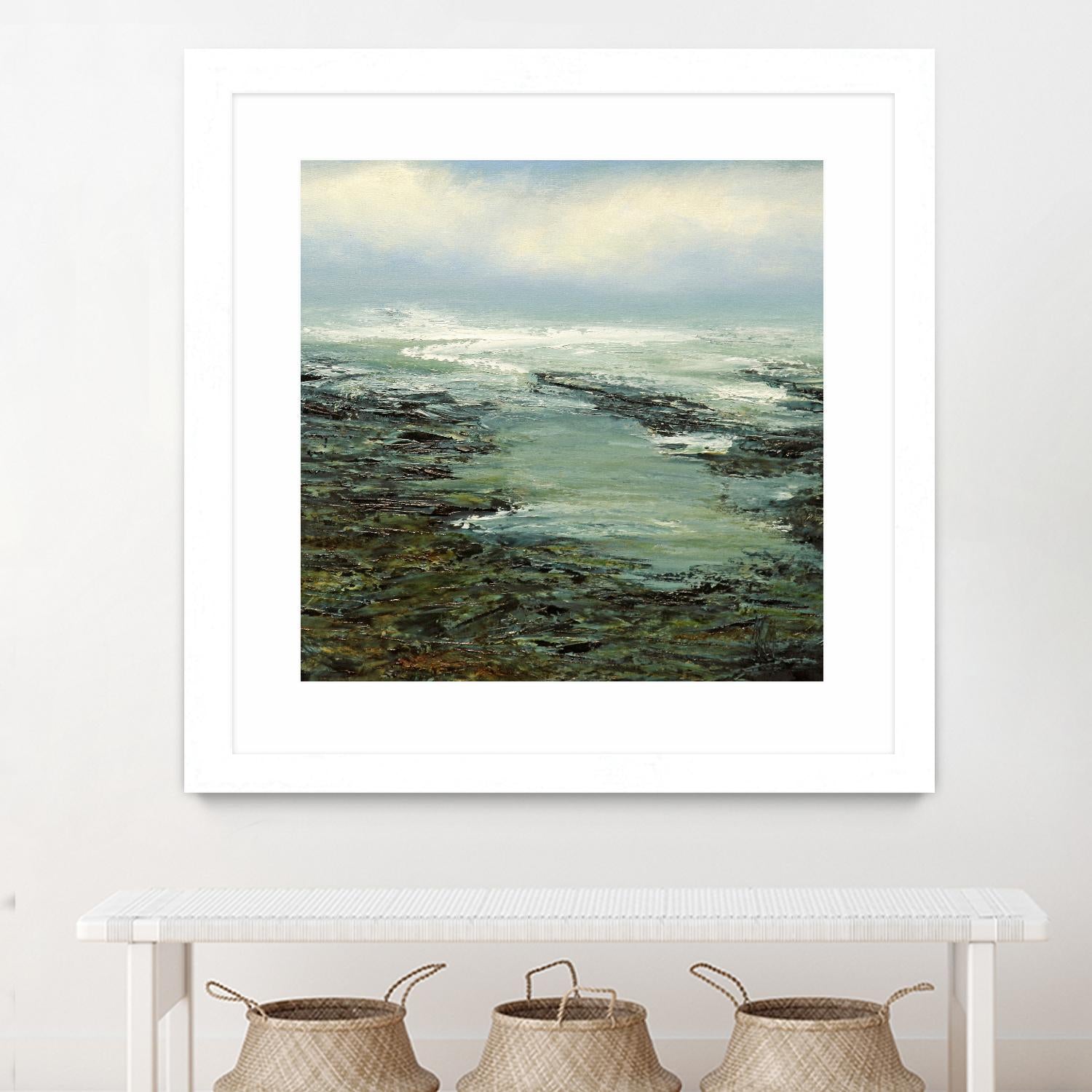 Shallow Reef by Michael Mote on GIANT ART - green coastal, landscapes, beaches, ocean