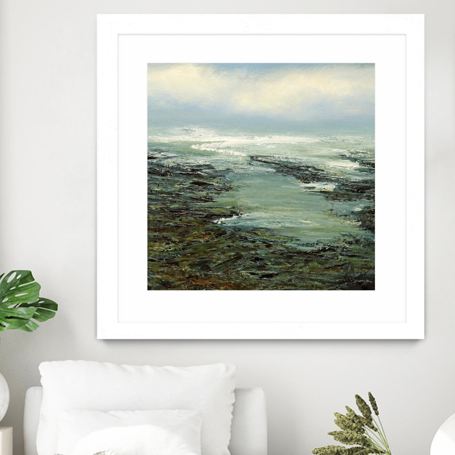 Shallow Reef by Michael Mote on GIANT ART - green coastal, landscapes, beaches, ocean