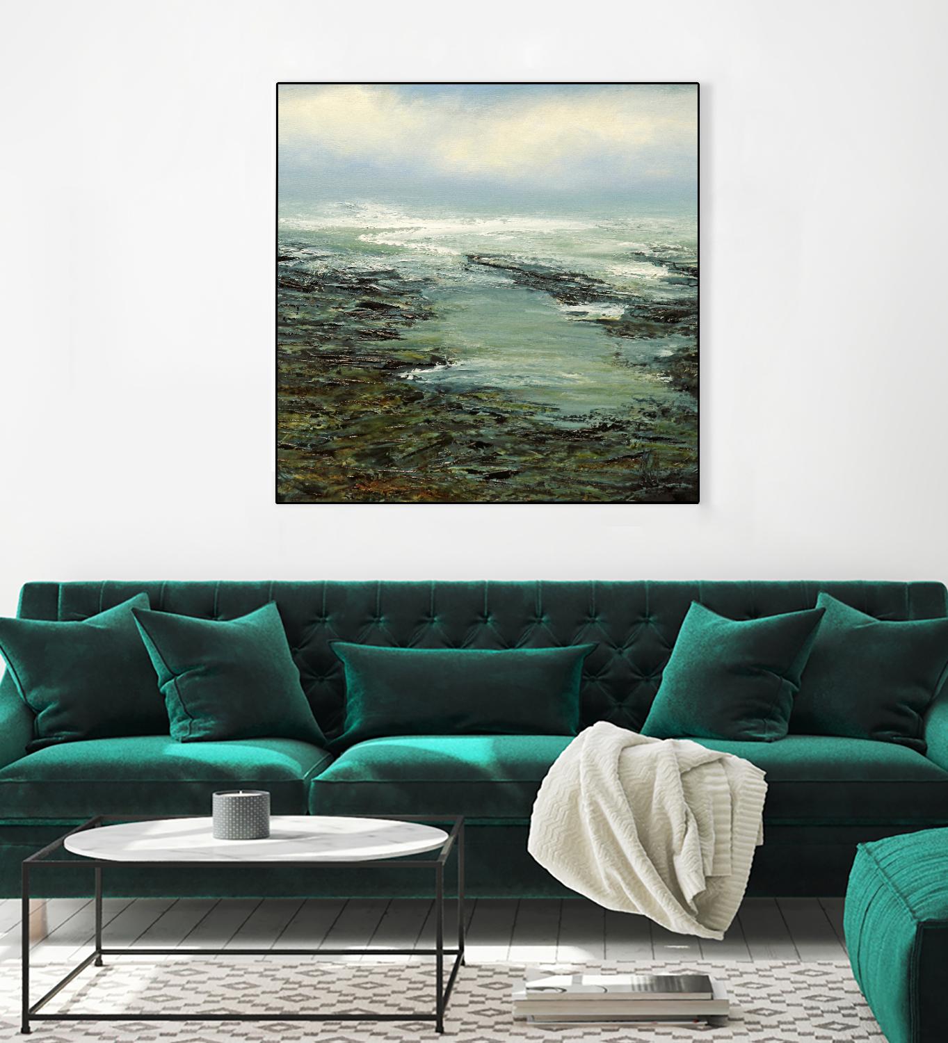 Shallow Reef by Michael Mote on GIANT ART - green coastal, landscapes, beaches, ocean