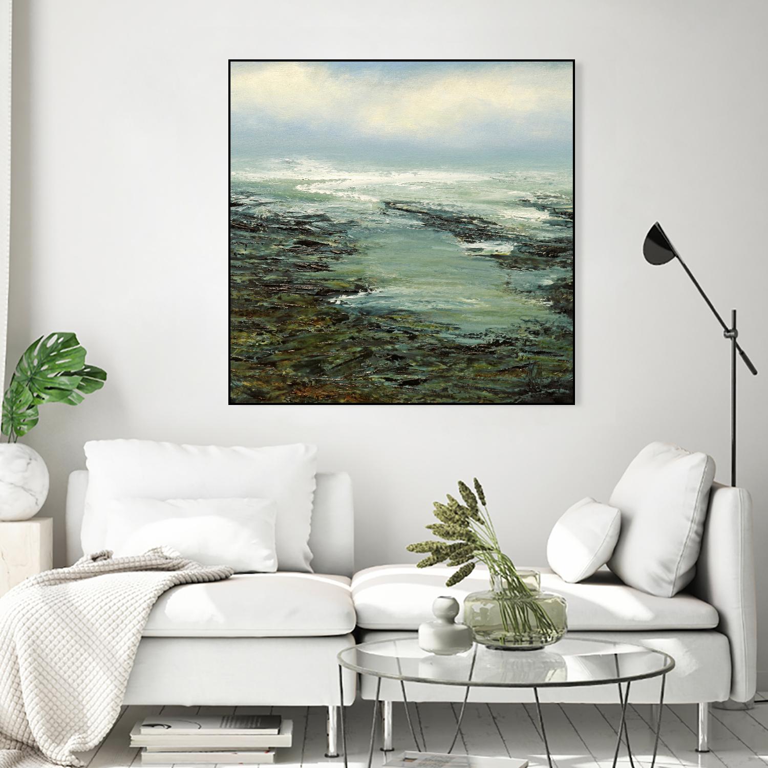 Shallow Reef by Michael Mote on GIANT ART - green coastal, landscapes, beaches, ocean
