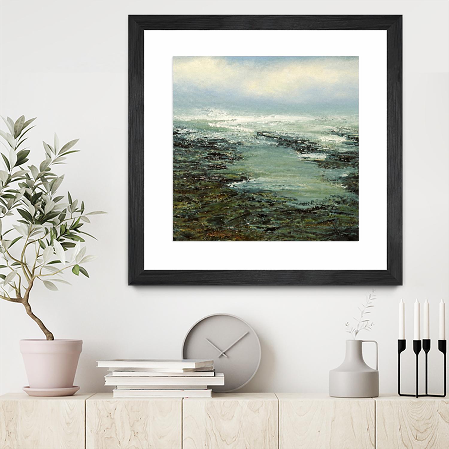 Shallow Reef by Michael Mote on GIANT ART - green coastal, landscapes, beaches, ocean
