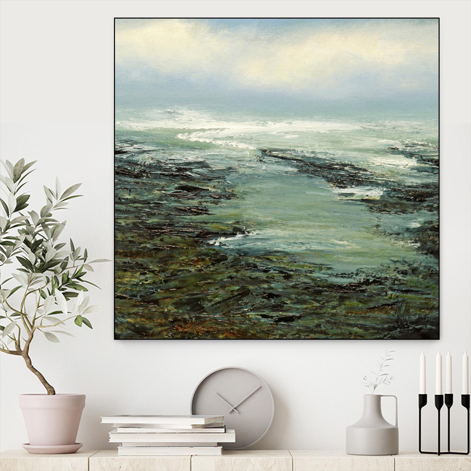Shallow Reef by Michael Mote on GIANT ART - green coastal, landscapes, beaches, ocean