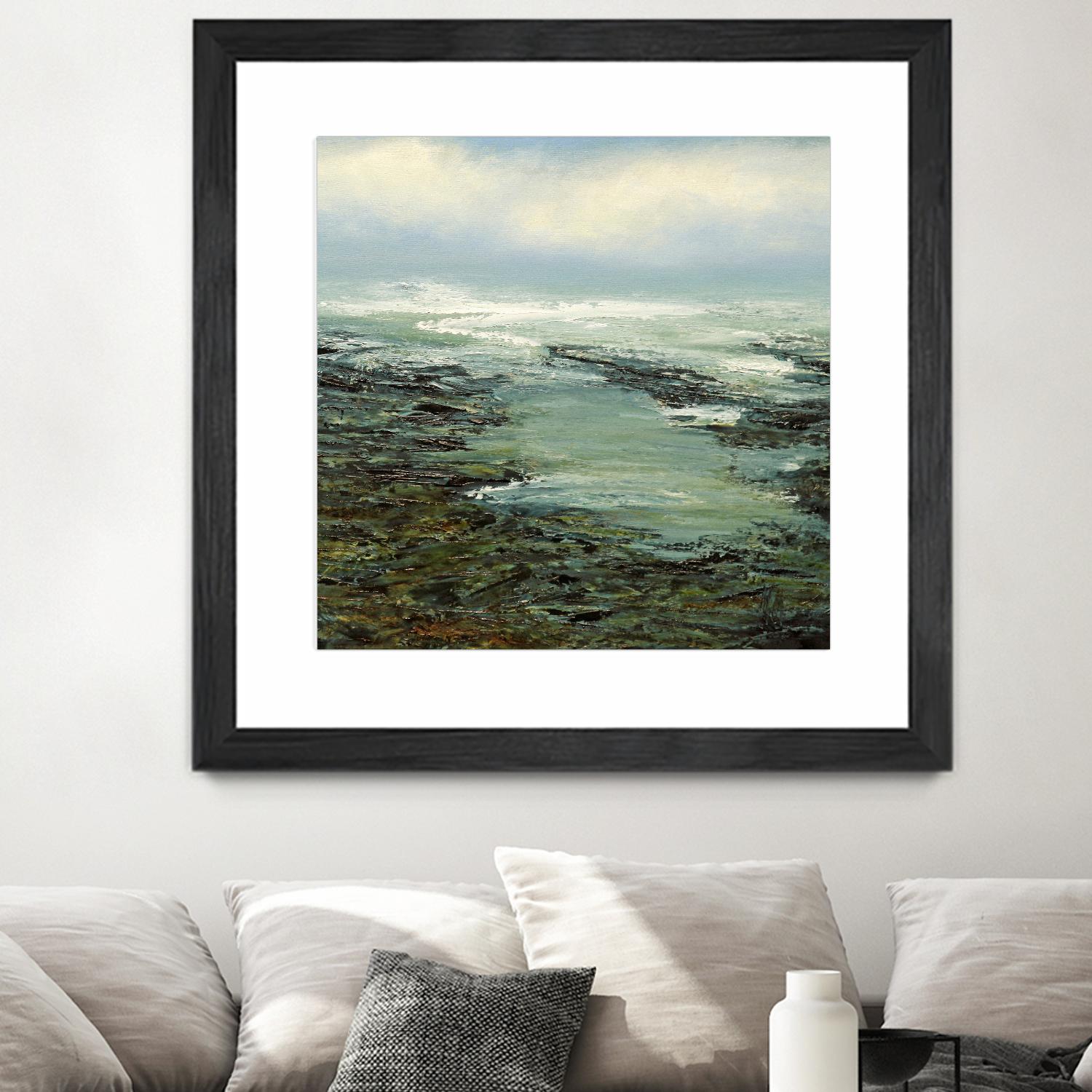 Shallow Reef by Michael Mote on GIANT ART - green coastal, landscapes, beaches, ocean