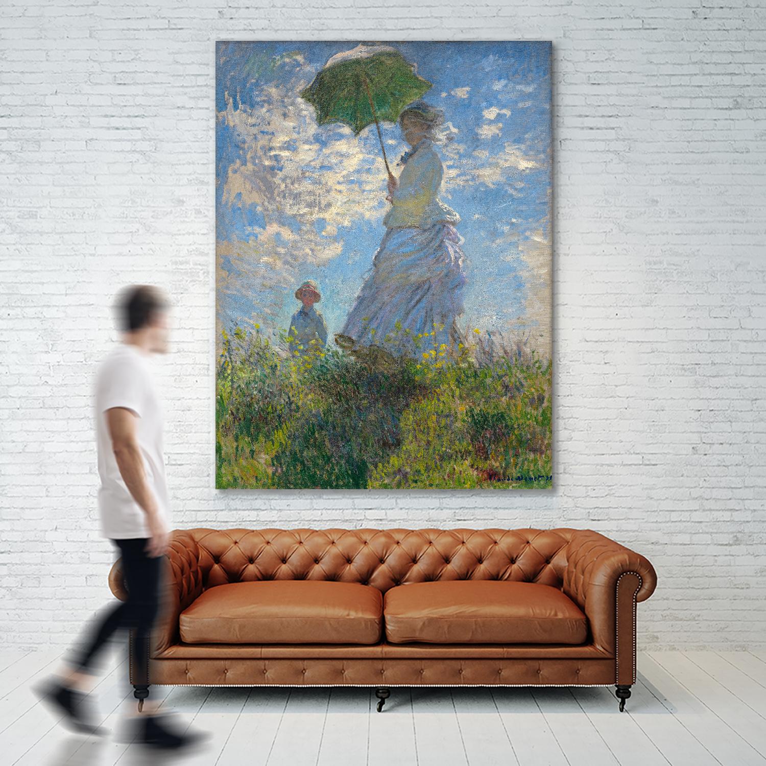 Woman with a Parasol - Madame Monet and Her Son, 1875 by Claude Monet on GIANT ART - museum museum