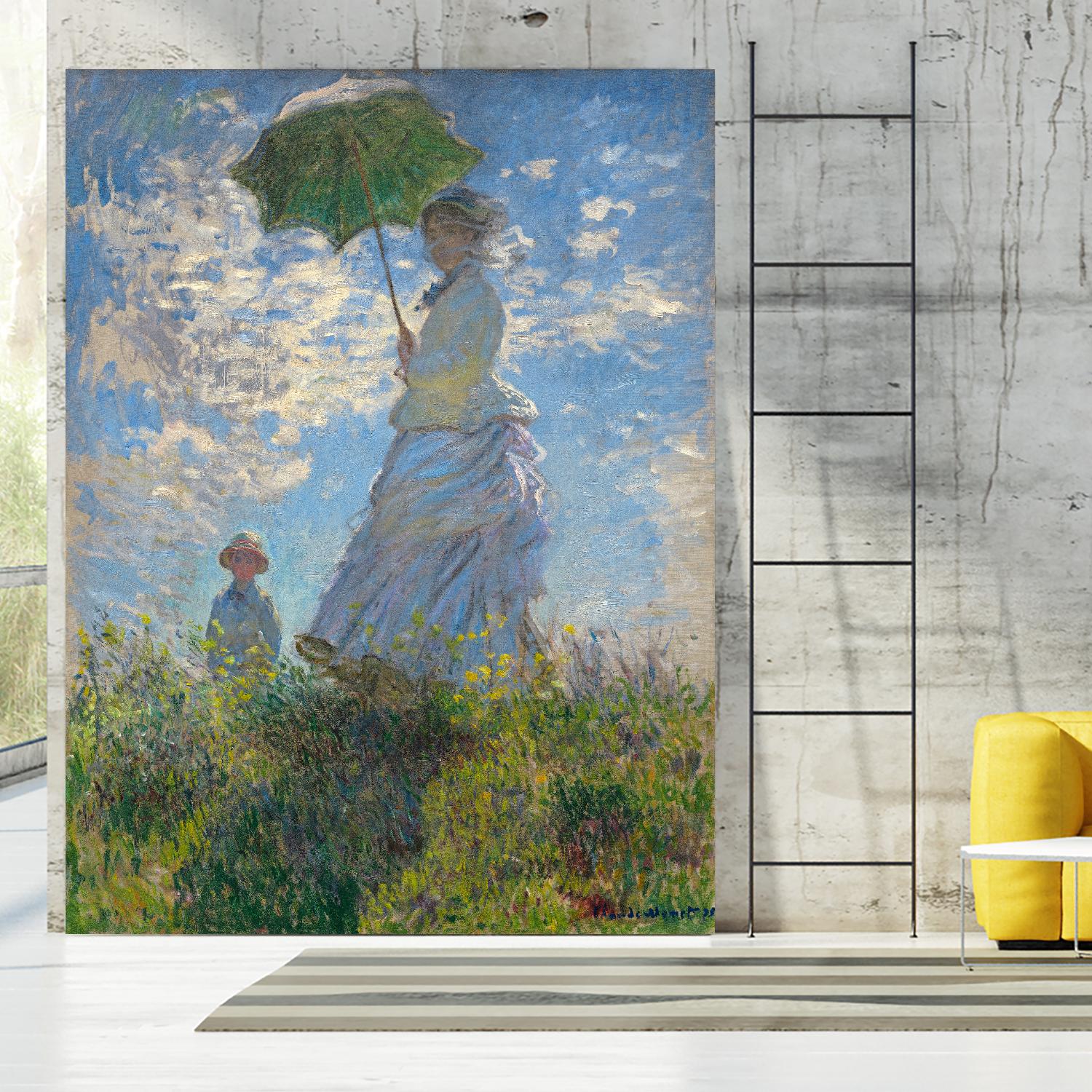 Woman with a Parasol - Madame Monet and Her Son, 1875 by Claude Monet on GIANT ART - museum museum