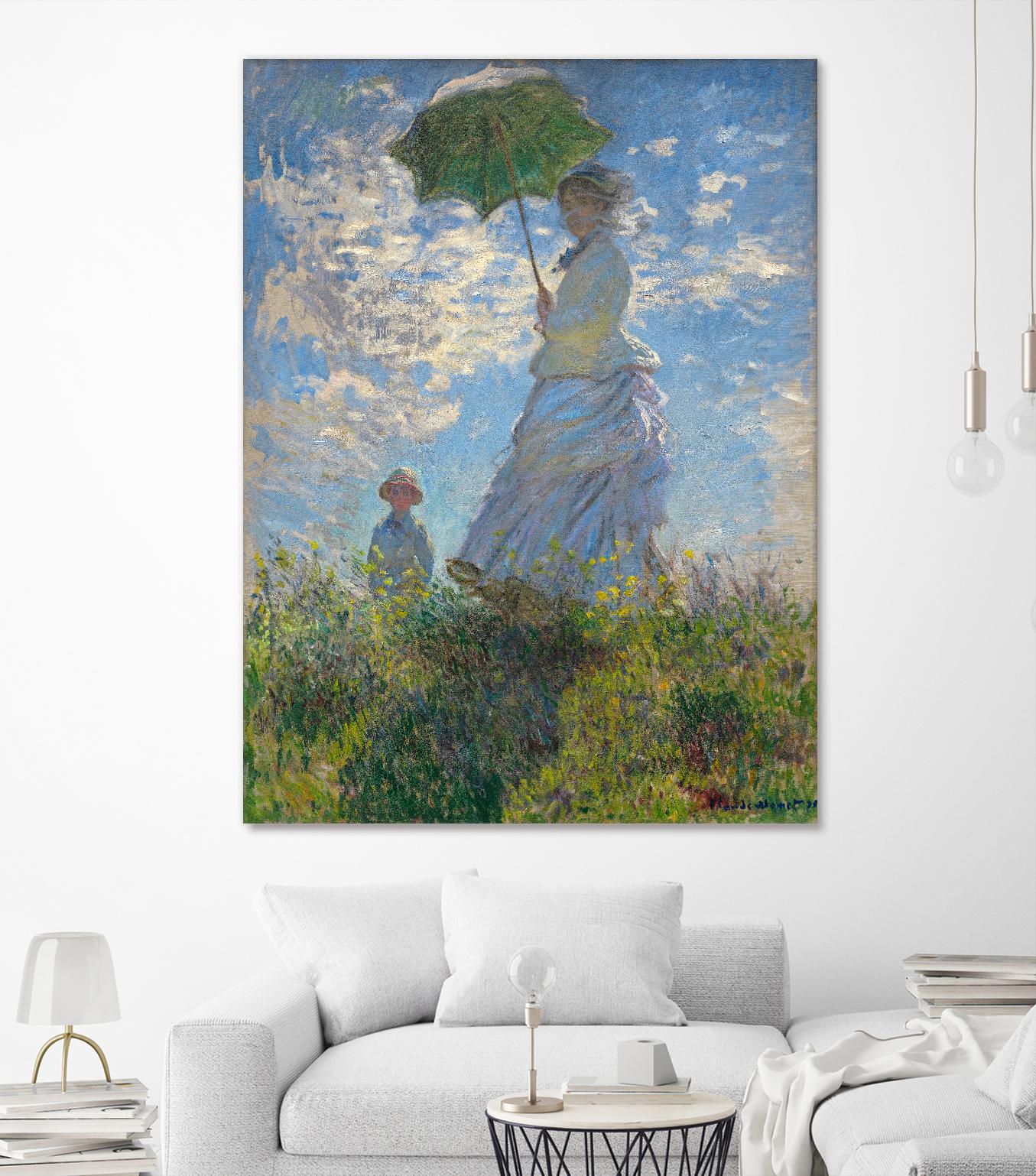 Woman with a Parasol - Madame Monet and Her Son, 1875 by Claude Monet on GIANT ART - museum museum