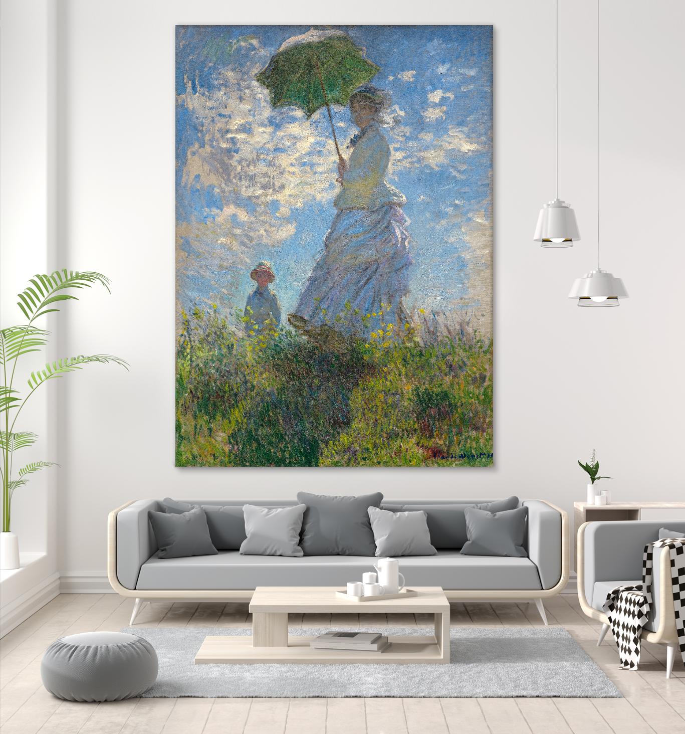 Woman with a Parasol - Madame Monet and Her Son, 1875 by Claude Monet on GIANT ART - museum museum
