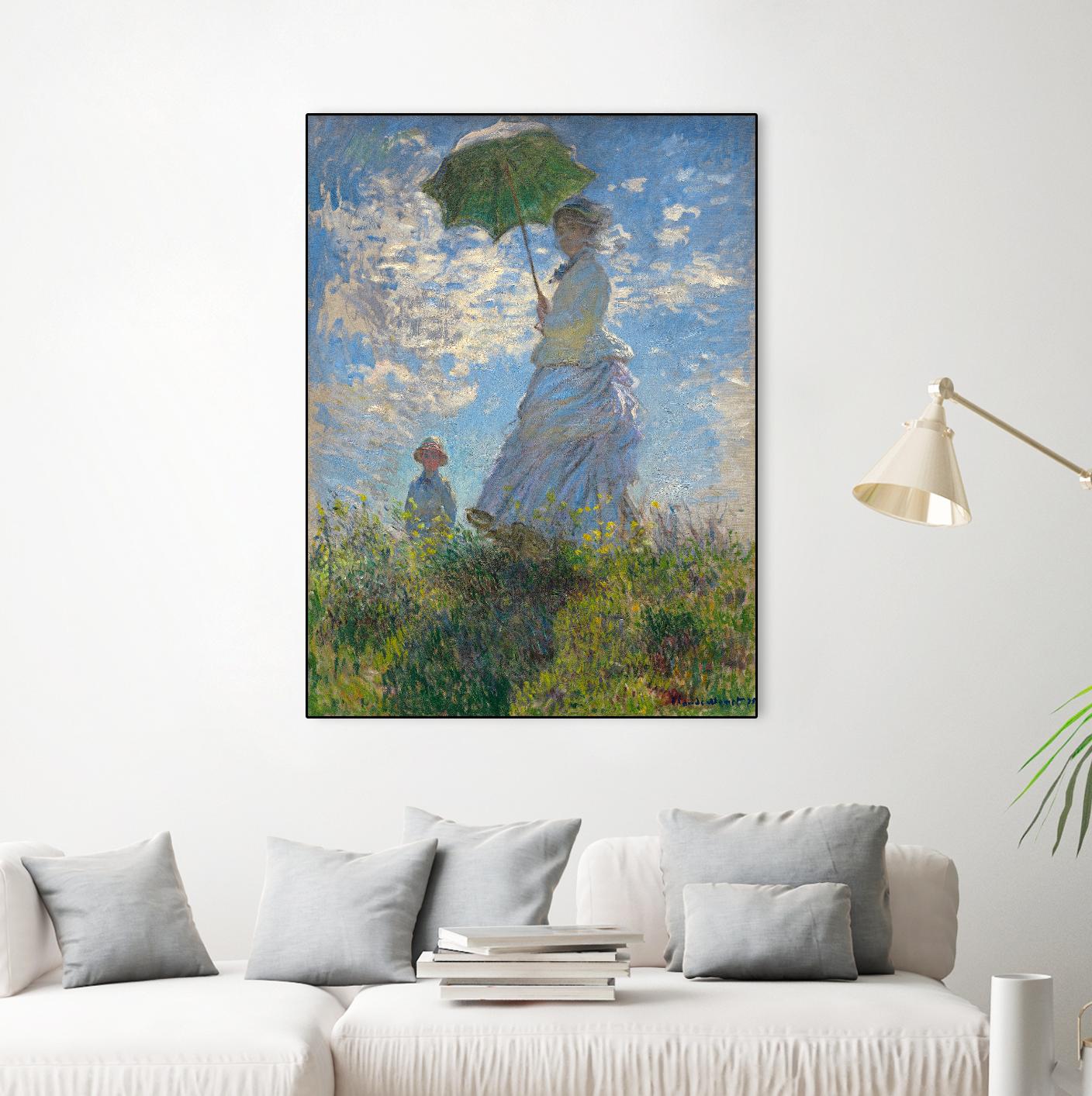 Woman with a Parasol - Madame Monet and Her Son, 1875 by Claude Monet on GIANT ART - museum museum