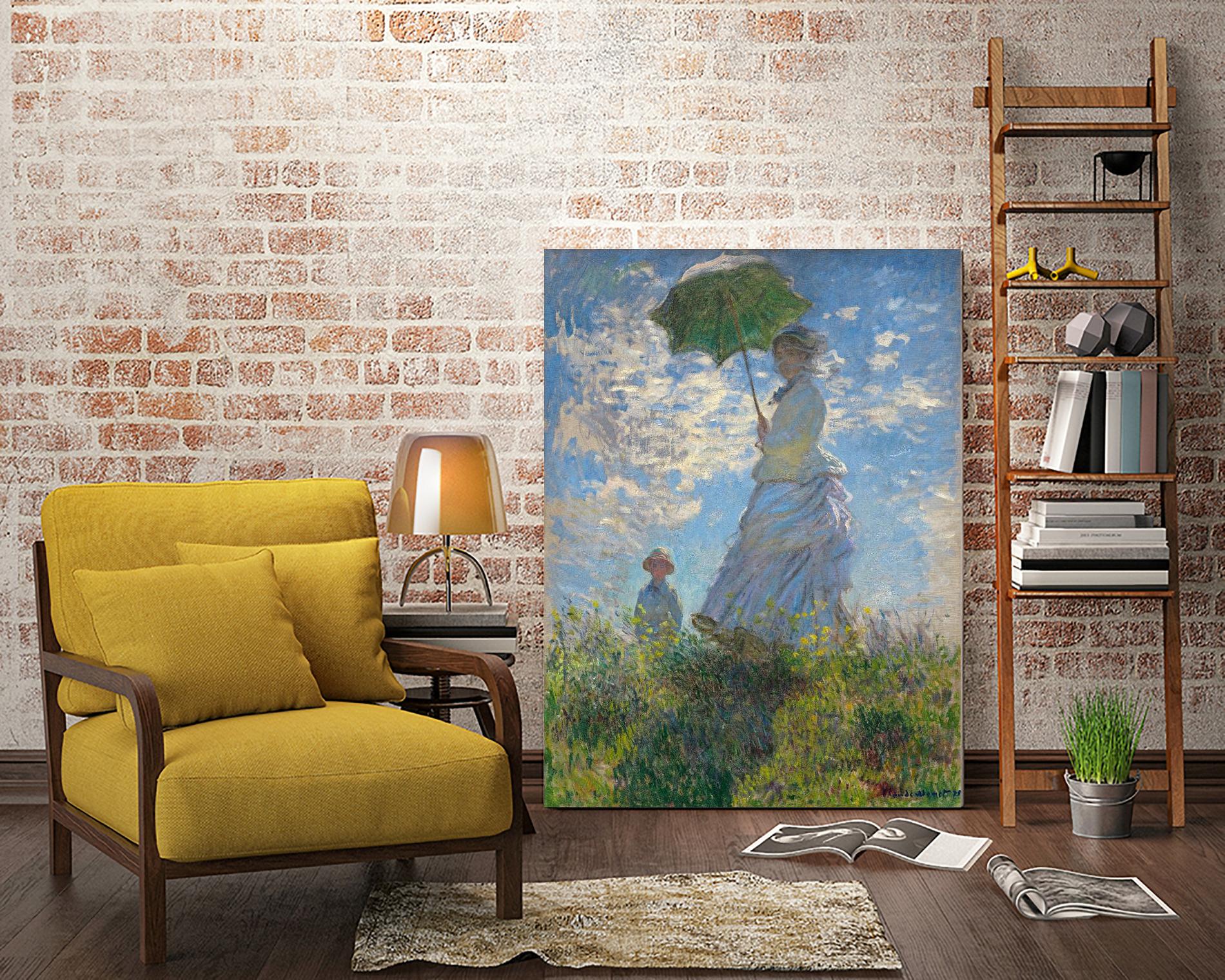 Woman with a Parasol - Madame Monet and Her Son, 1875 by Claude Monet on GIANT ART - museum museum