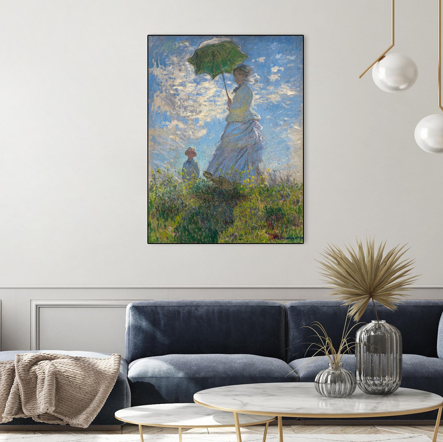 Woman with a Parasol - Madame Monet and Her Son, 1875 by Claude Monet on GIANT ART - museum museum