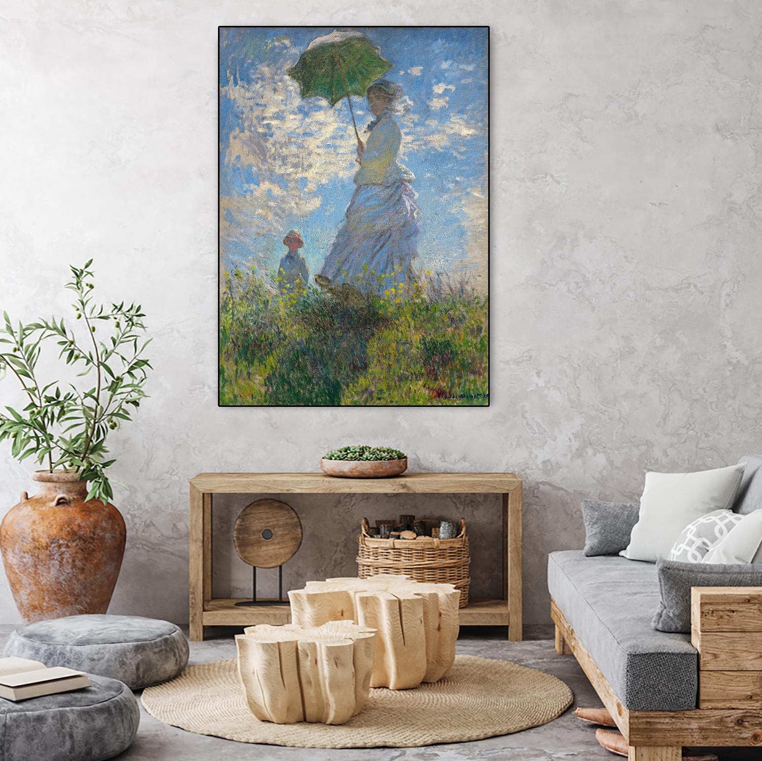 Woman with a Parasol - Madame Monet and Her Son, 1875 by Claude Monet on GIANT ART - museum museum