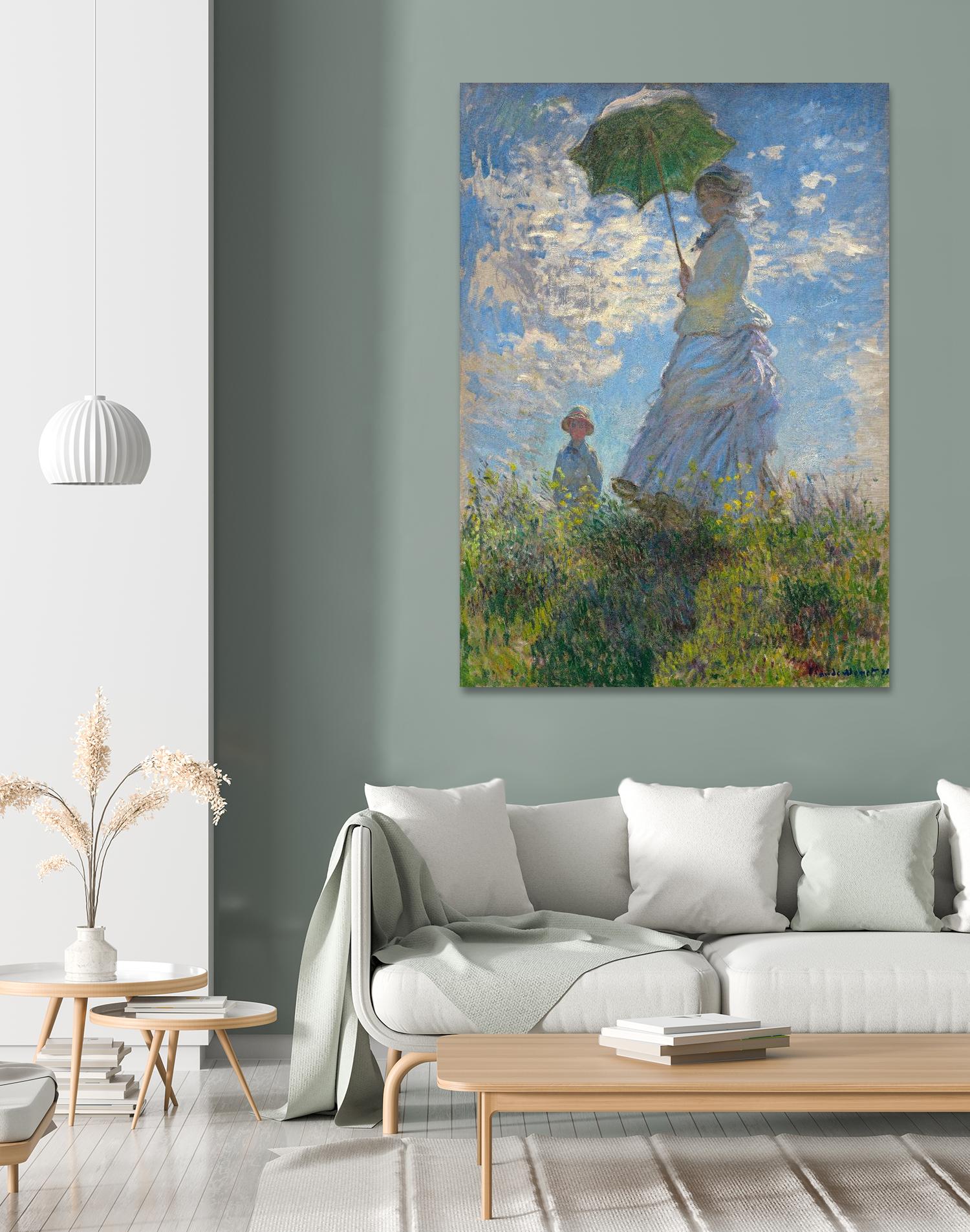 Woman with a Parasol - Madame Monet and Her Son, 1875 by Claude Monet on GIANT ART - museum museum