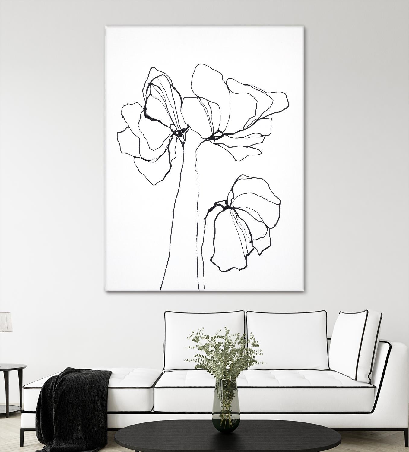 Fine Line 6 by Design Fabrikken on GIANT ART - black,white contemporary, floral/still life, flowers