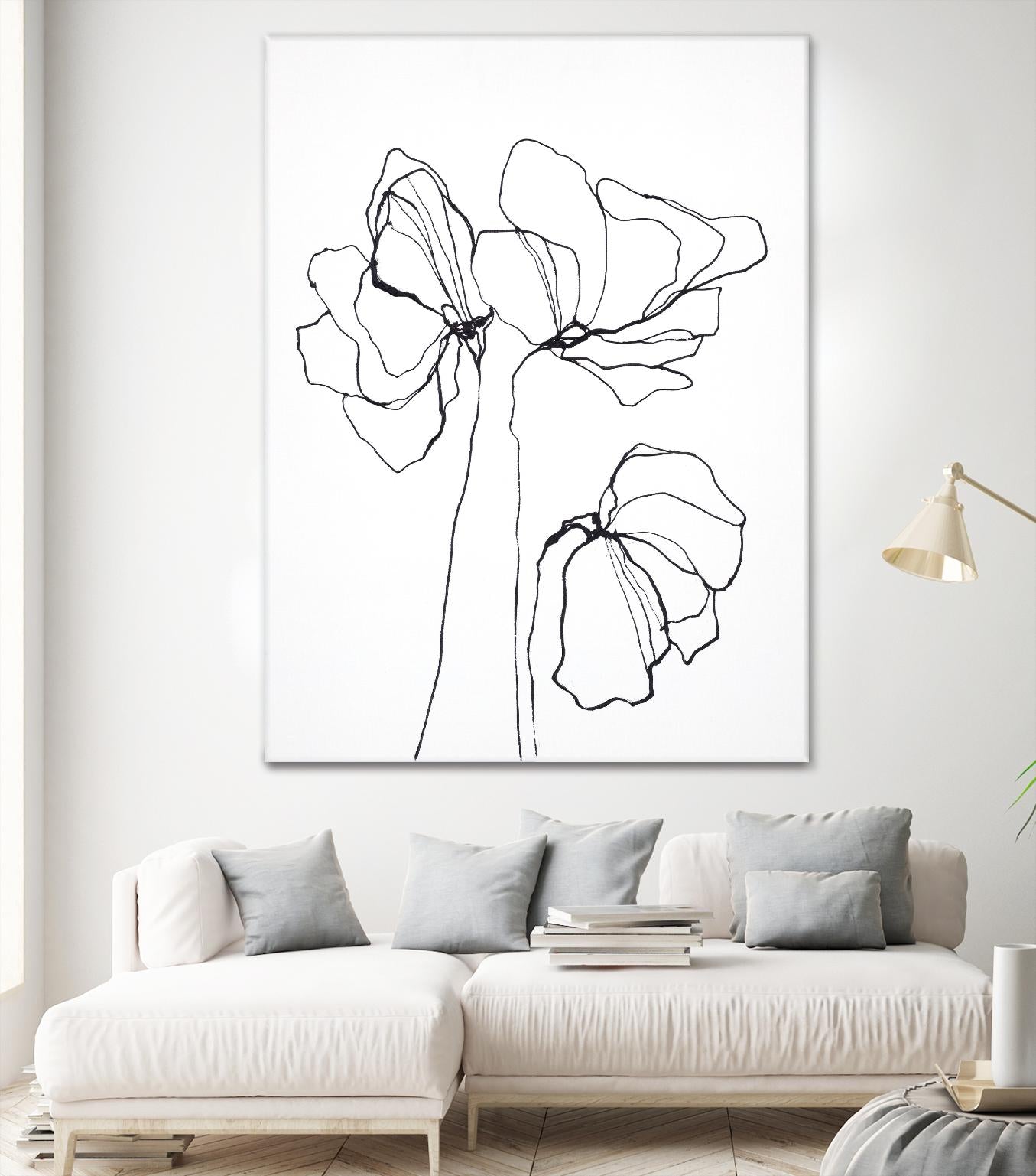 Fine Line 6 by Design Fabrikken on GIANT ART - black,white contemporary, floral/still life, flowers