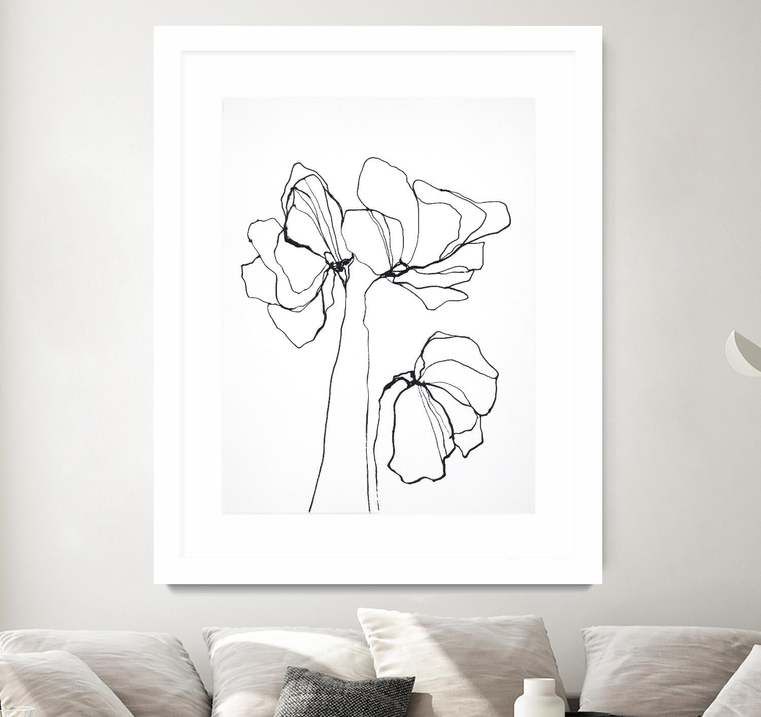 Fine Line 6 by Design Fabrikken on GIANT ART - black,white contemporary, floral/still life, flowers