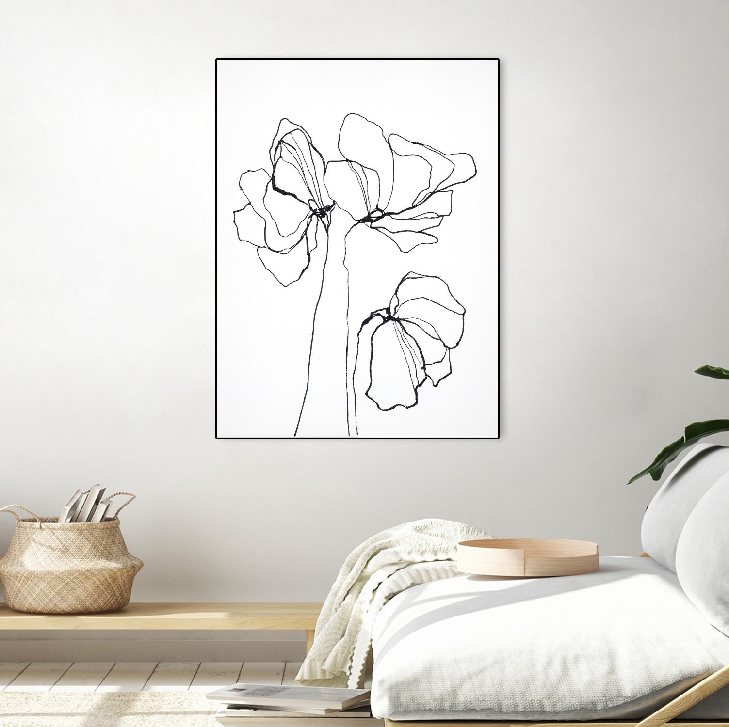Fine Line 6 by Design Fabrikken on GIANT ART - black,white contemporary, floral/still life, flowers