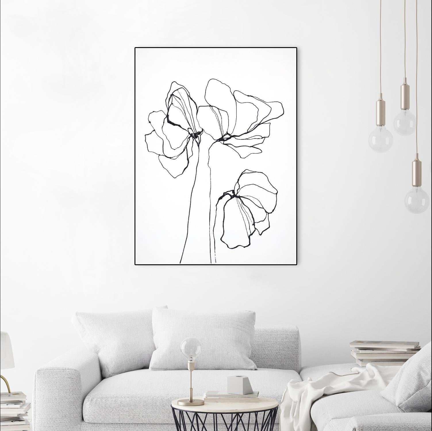 Fine Line 6 by Design Fabrikken on GIANT ART - black,white contemporary, floral/still life, flowers
