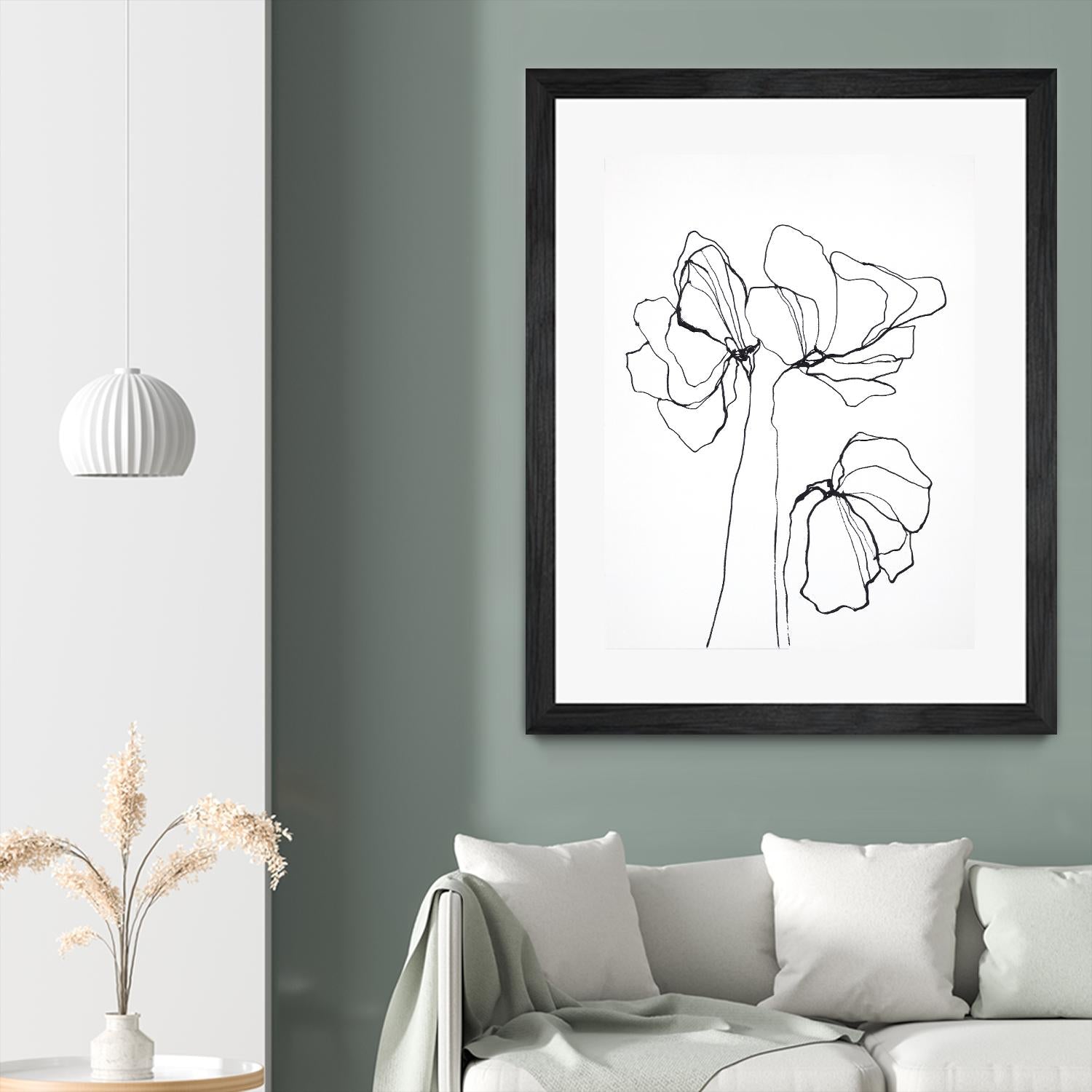 Fine Line 6 by Design Fabrikken on GIANT ART - black,white contemporary, floral/still life, flowers