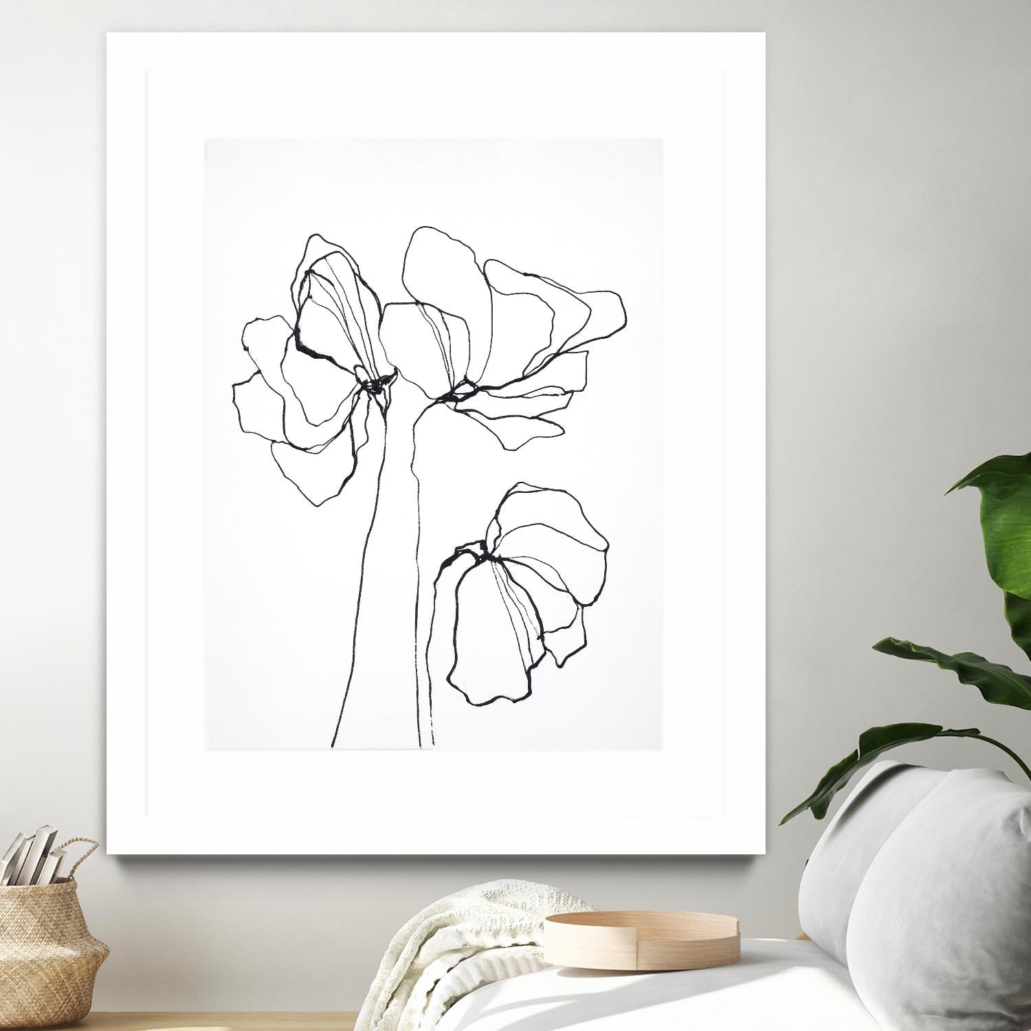 Fine Line 6 by Design Fabrikken on GIANT ART - black,white contemporary, floral/still life, flowers