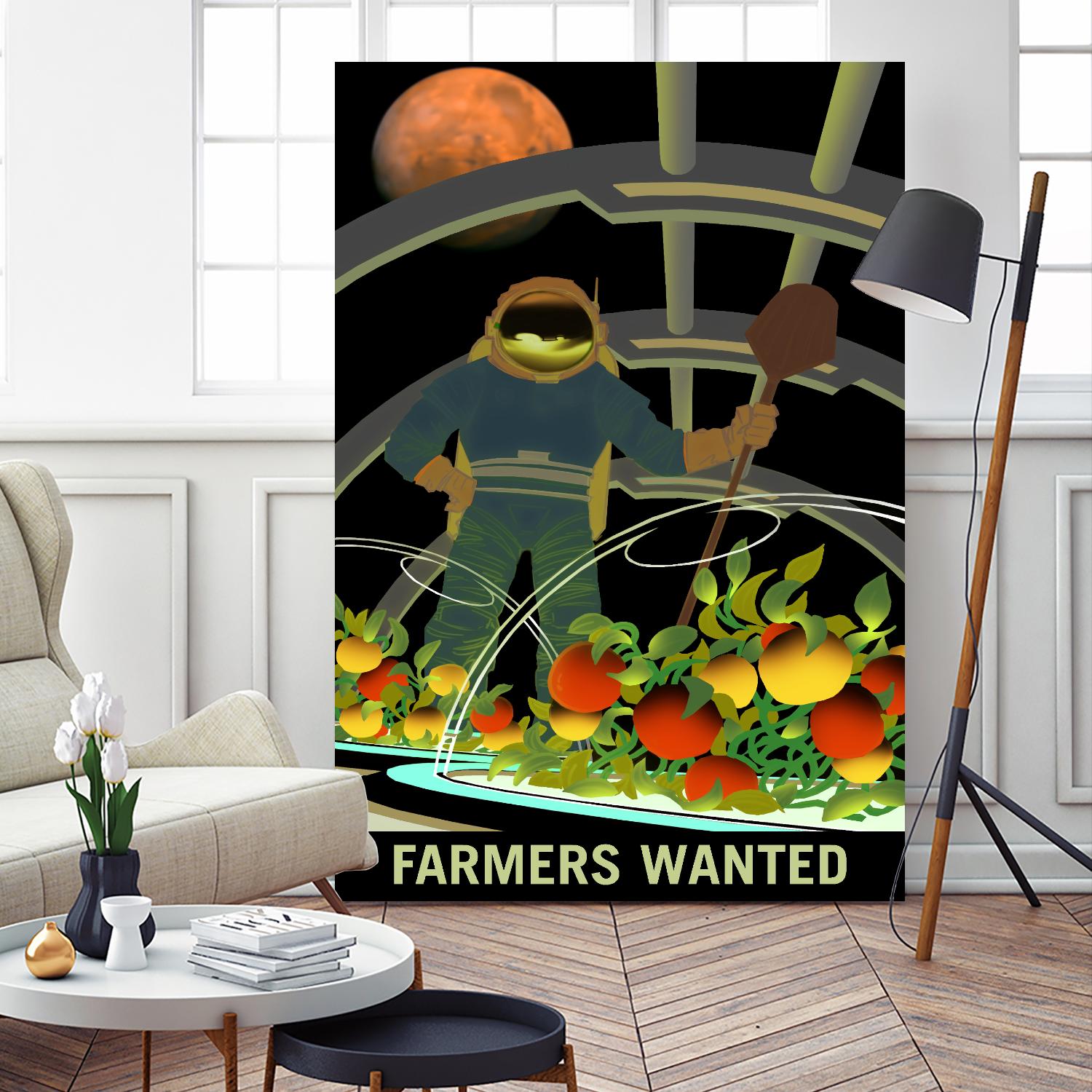 Farmers Wanted by NASA on GIANT ART - multicolor novelty