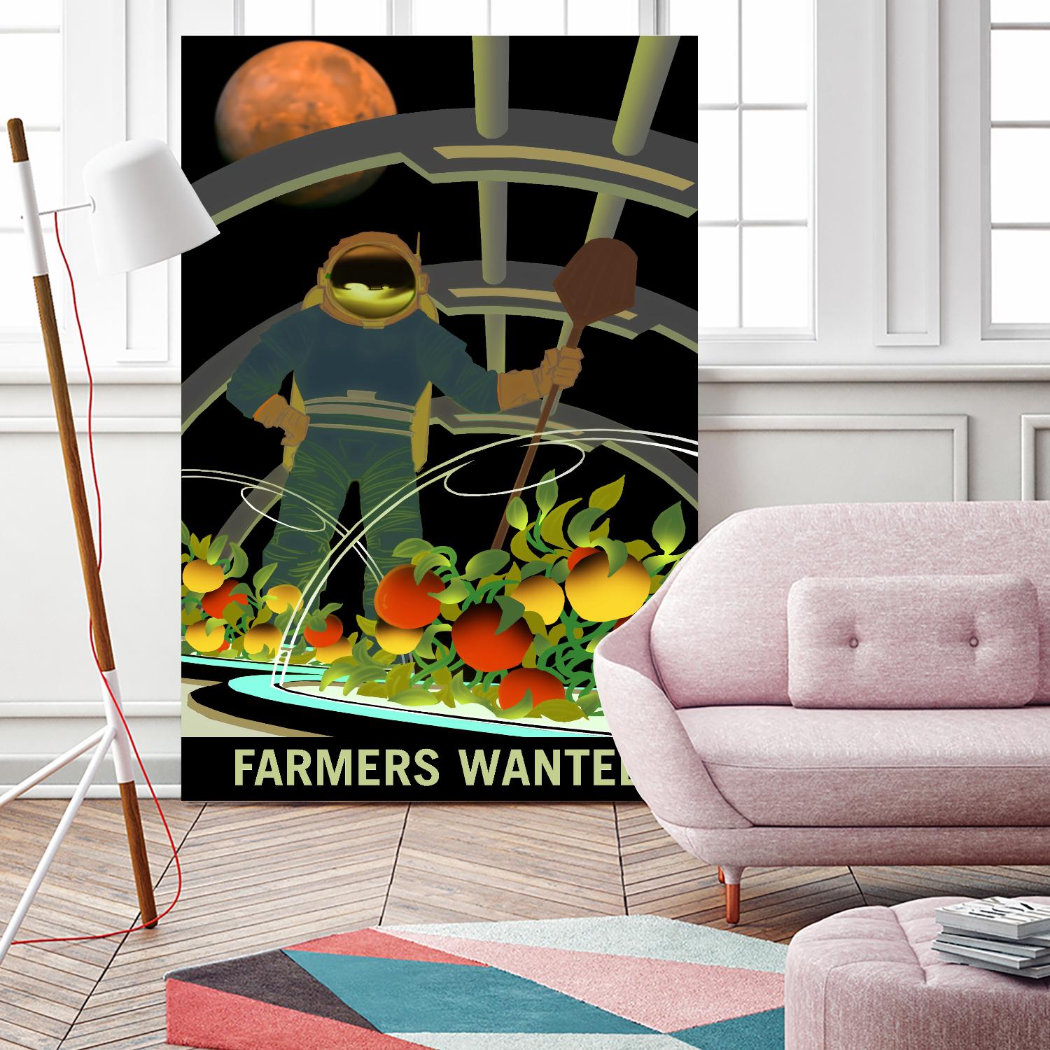 Farmers Wanted by NASA on GIANT ART - multicolor novelty