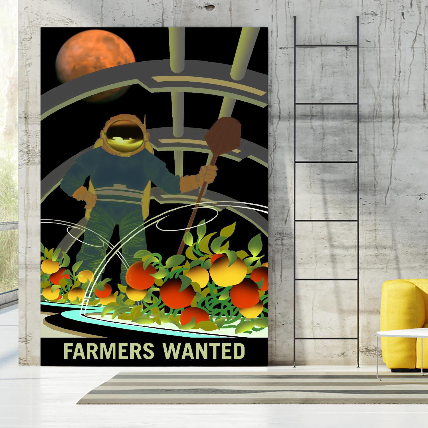 Farmers Wanted by NASA on GIANT ART - multicolor novelty