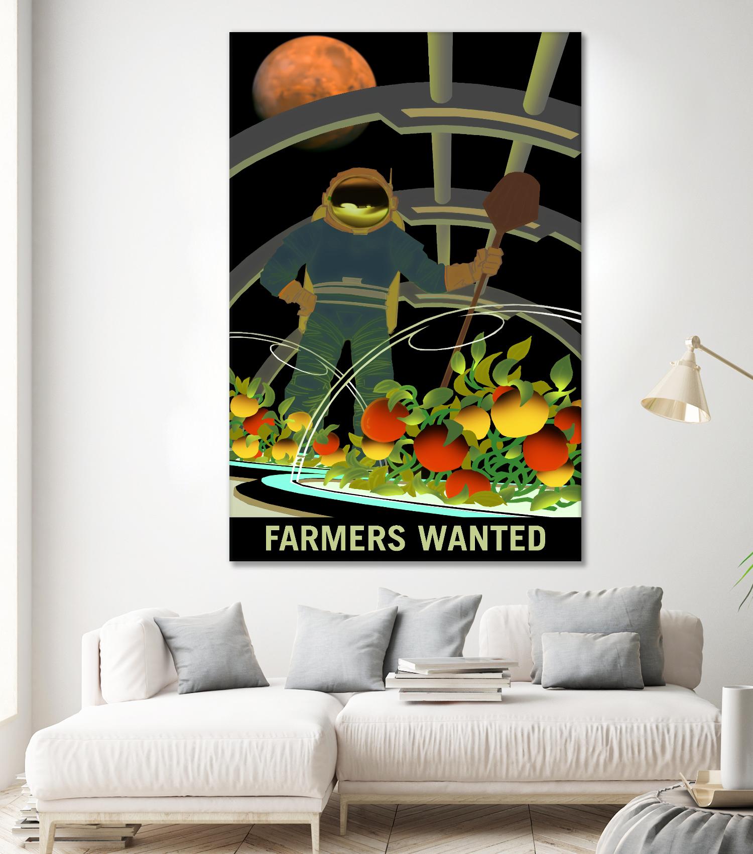 Farmers Wanted by NASA on GIANT ART - multicolor novelty