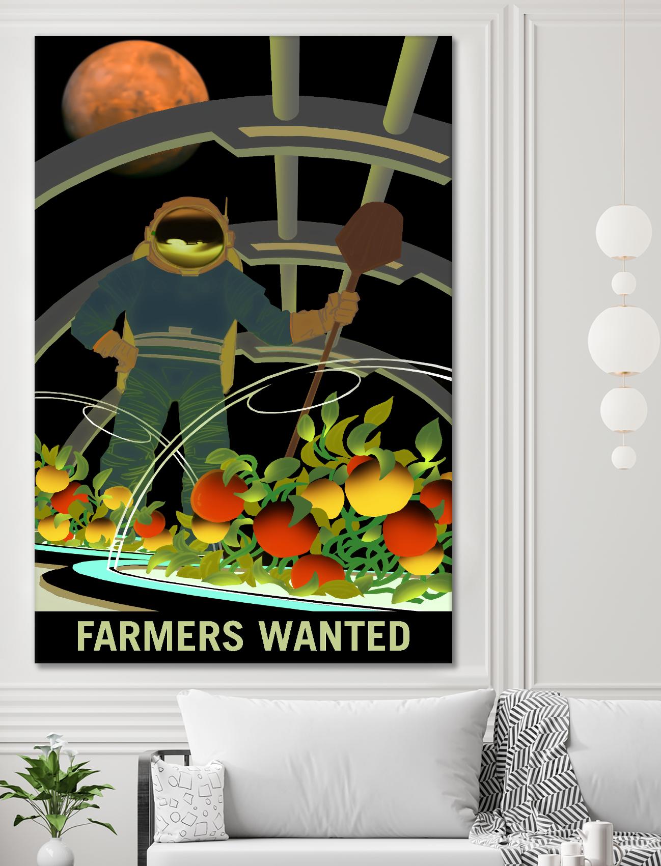 Farmers Wanted by NASA on GIANT ART - multicolor novelty
