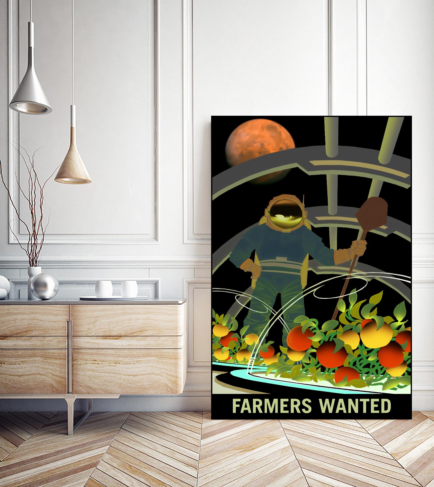 Farmers Wanted by NASA on GIANT ART - multicolor novelty