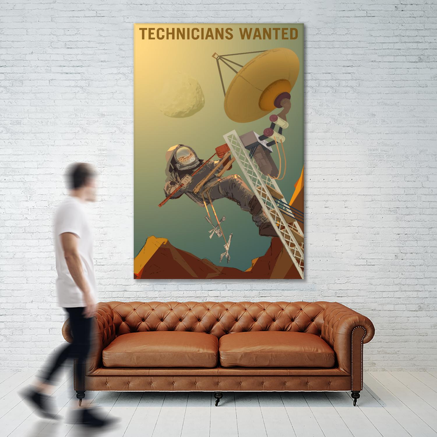 Technicians Wanted by NASA on GIANT ART - multicolor novelty