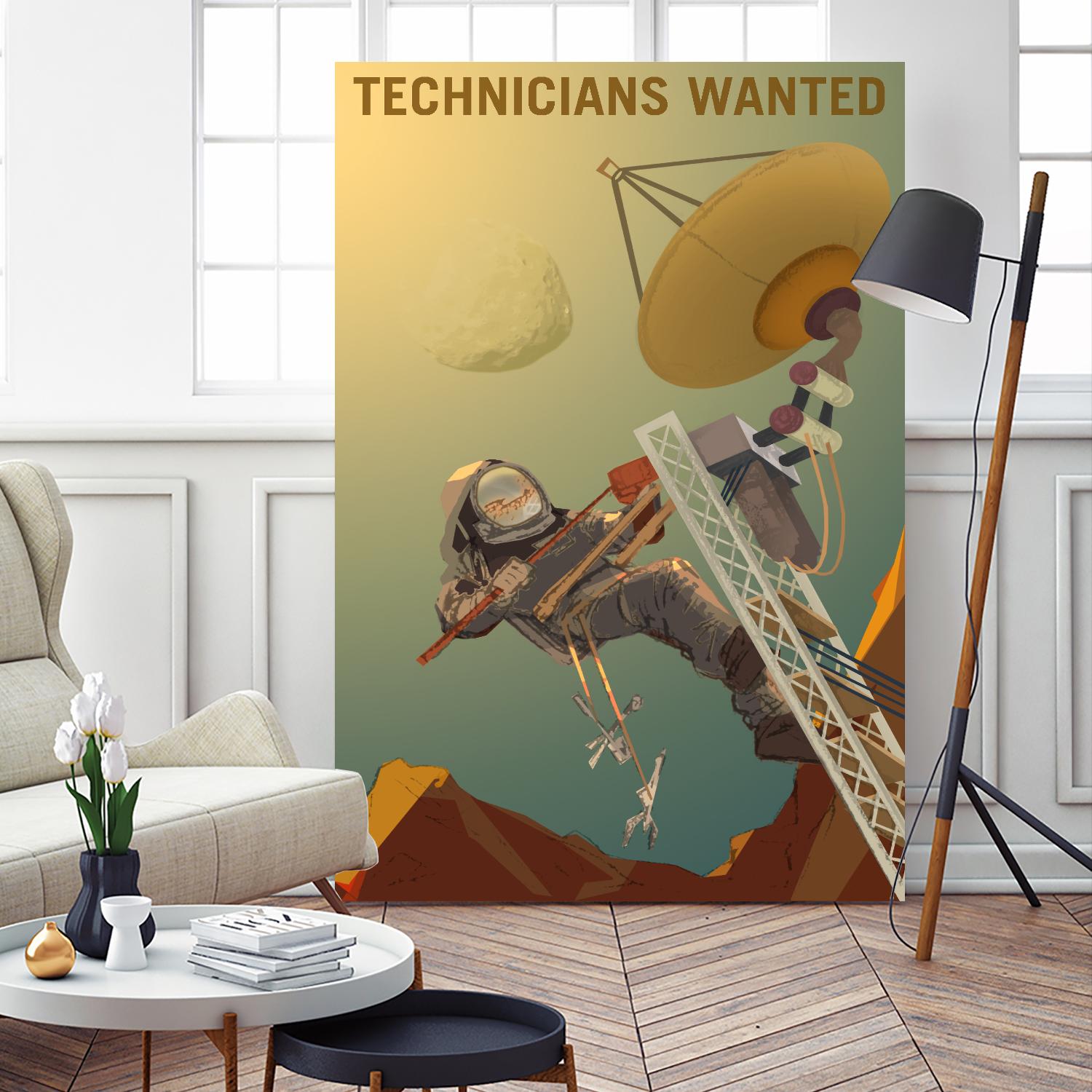 Technicians Wanted by NASA on GIANT ART - multicolor novelty