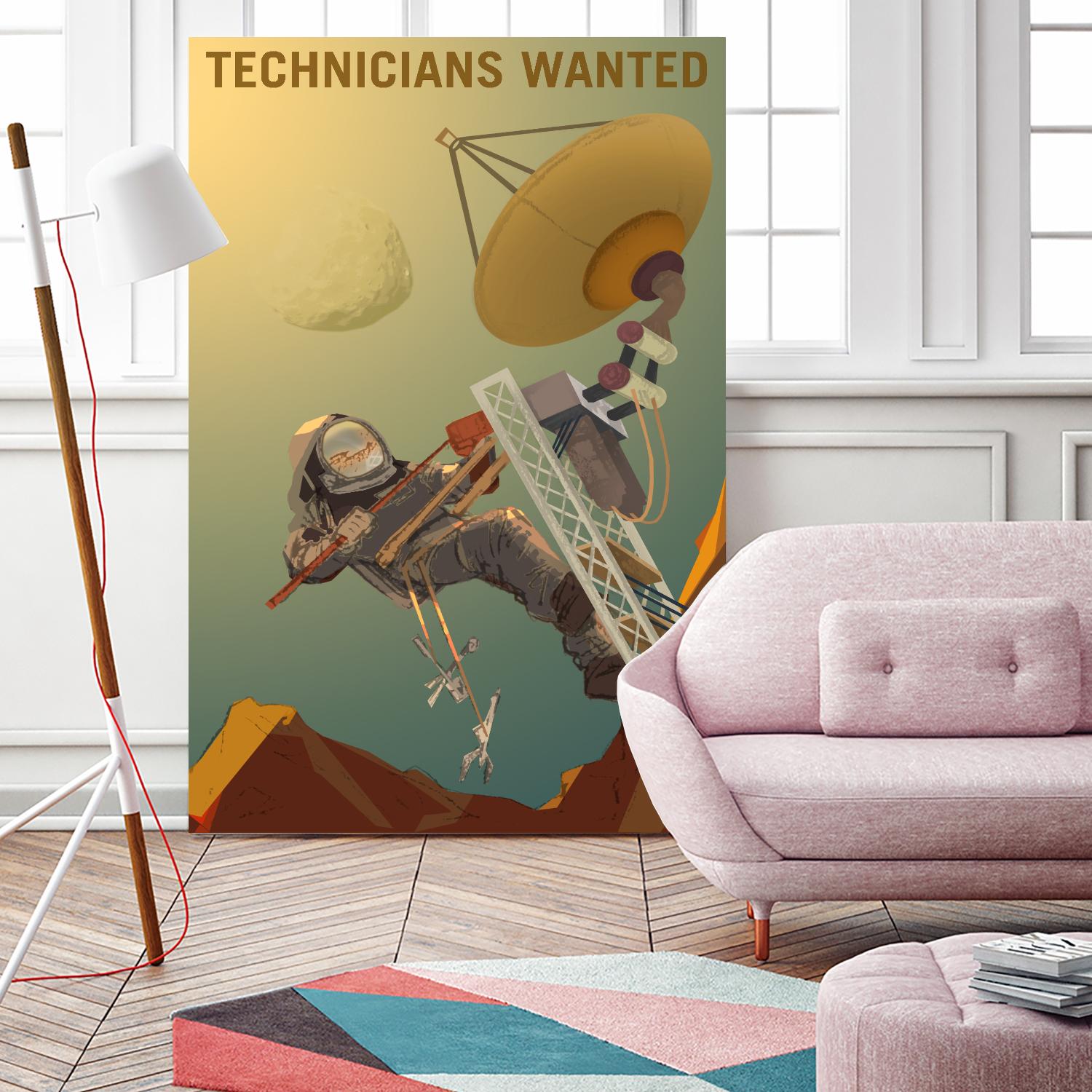 Technicians Wanted by NASA on GIANT ART - multicolor novelty