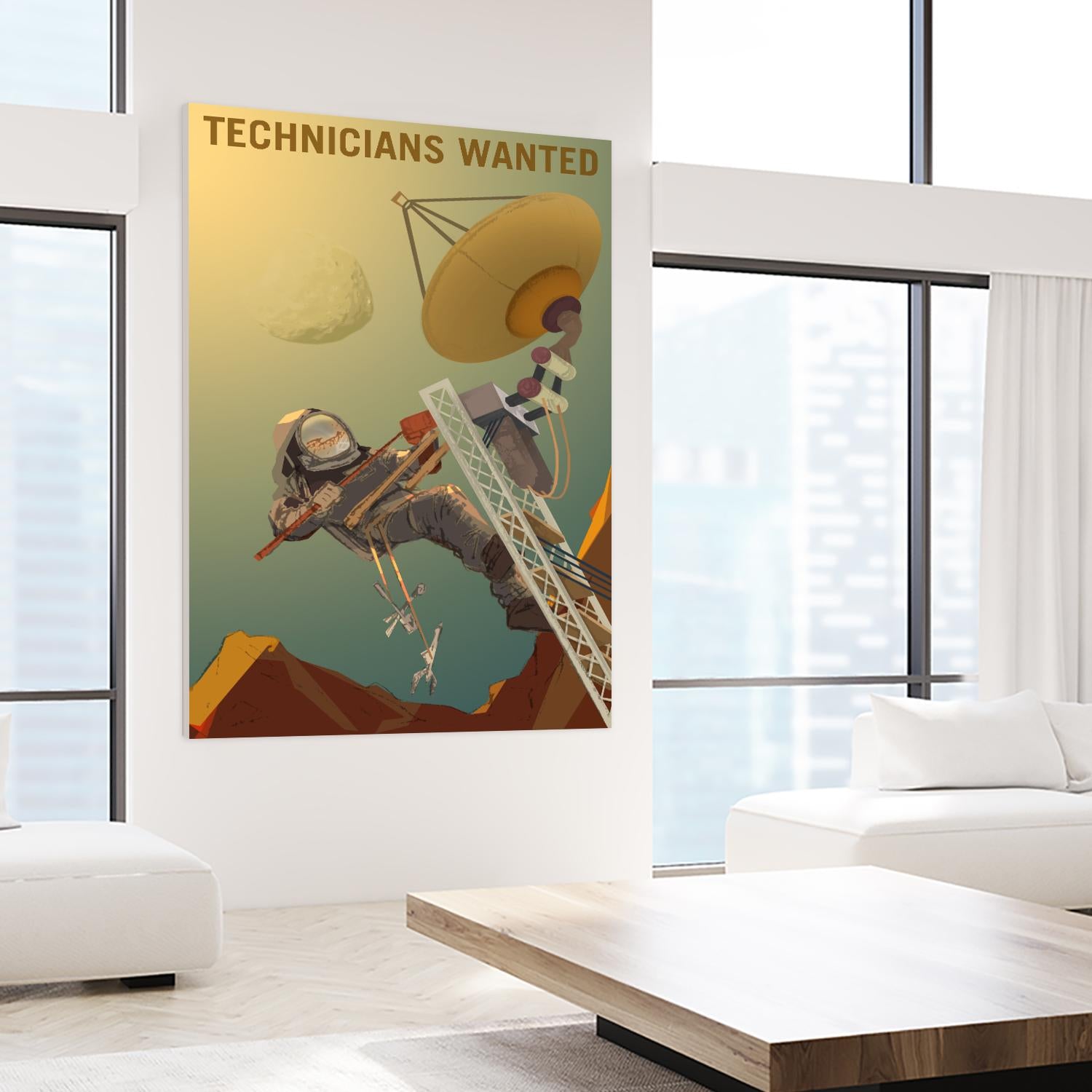 Technicians Wanted by NASA on GIANT ART - multicolor novelty