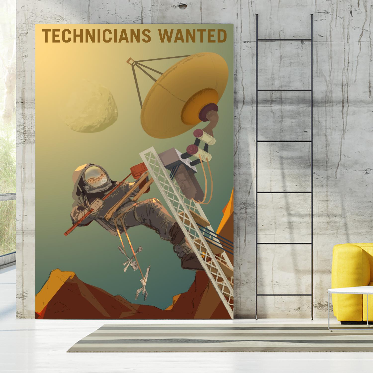 Technicians Wanted by NASA on GIANT ART - multicolor novelty