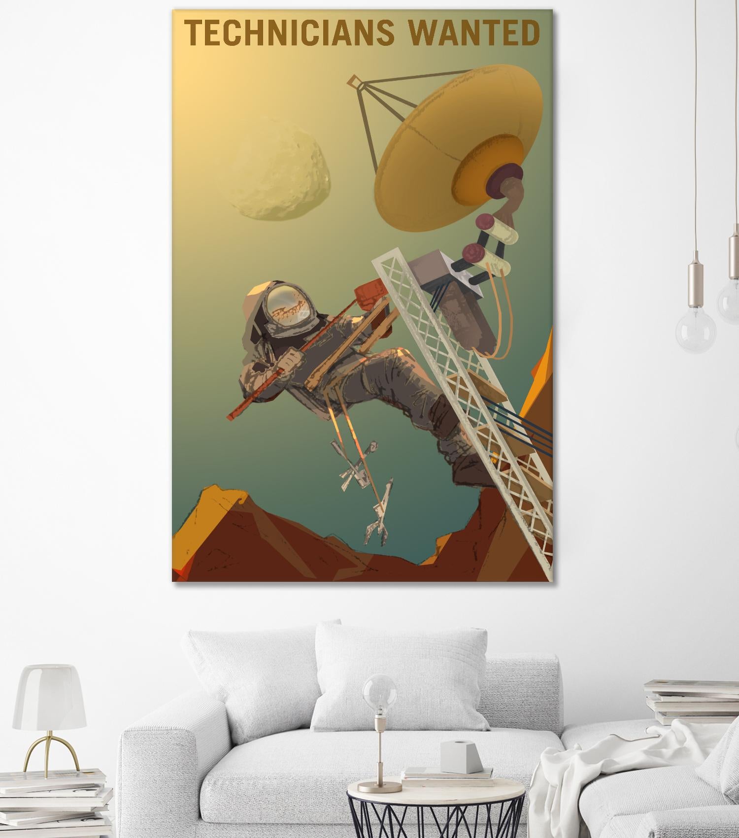 Technicians Wanted by NASA on GIANT ART - multicolor novelty