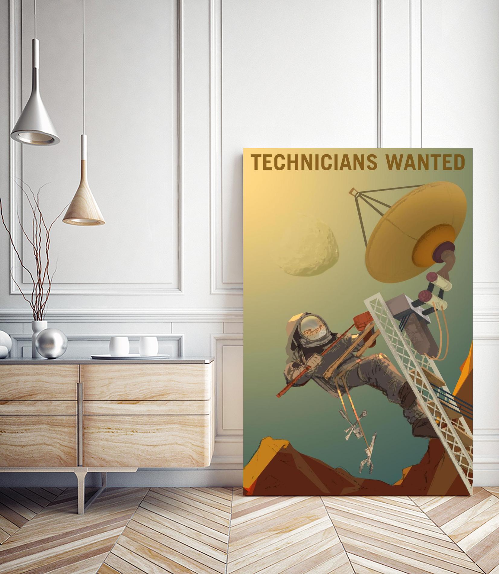 Technicians Wanted by NASA on GIANT ART - multicolor novelty