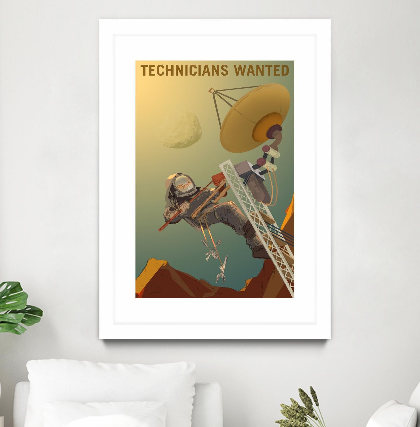 Technicians Wanted by NASA on GIANT ART - multicolor novelty