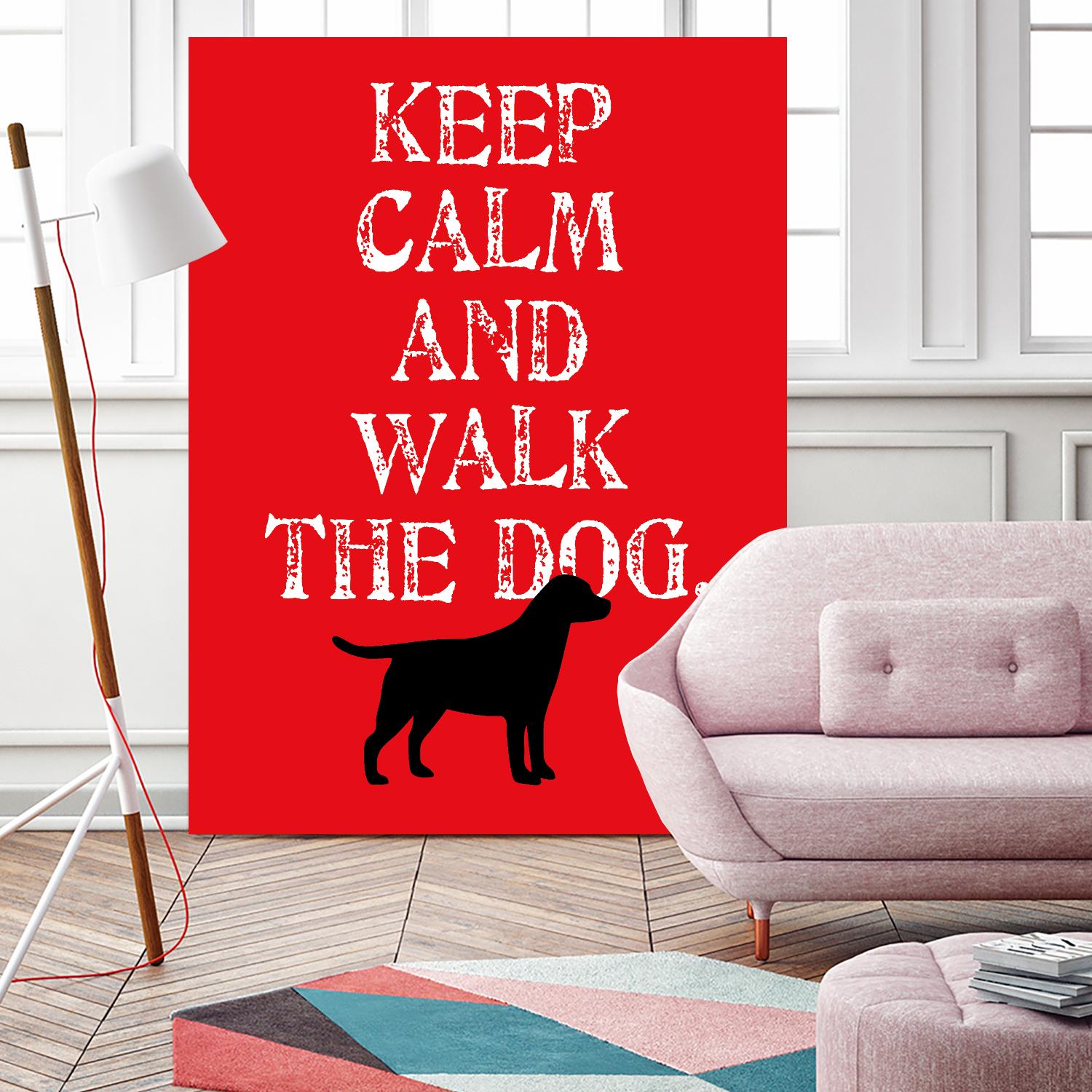 Keep Calm (Labrador) by Ginger Oliphant on GIANT ART - red inspirational, animals, novelty, design/type, dogs, humor, illustration