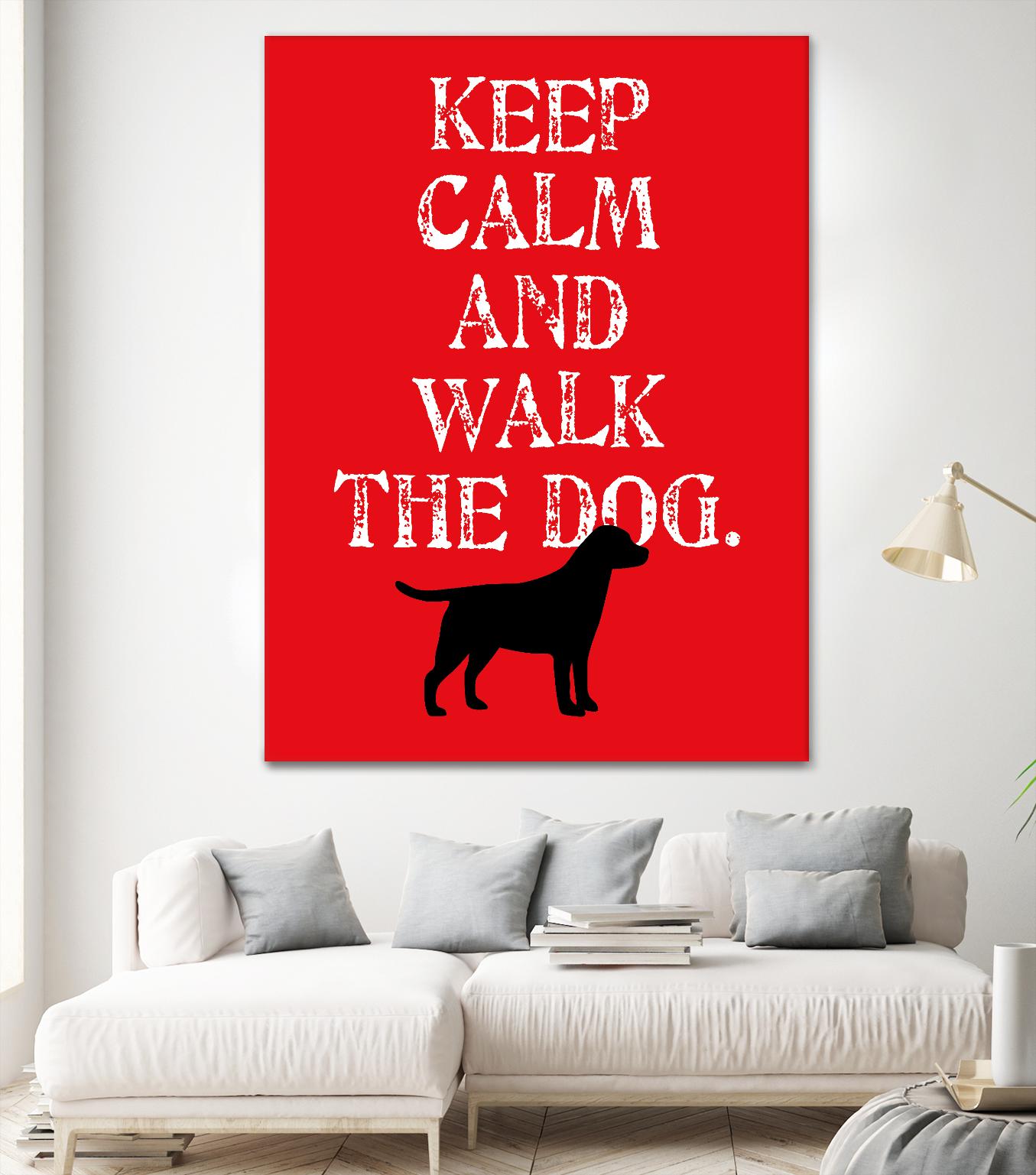 Keep Calm (Labrador) by Ginger Oliphant on GIANT ART - red inspirational, animals, novelty, design/type, dogs, humor, illustration