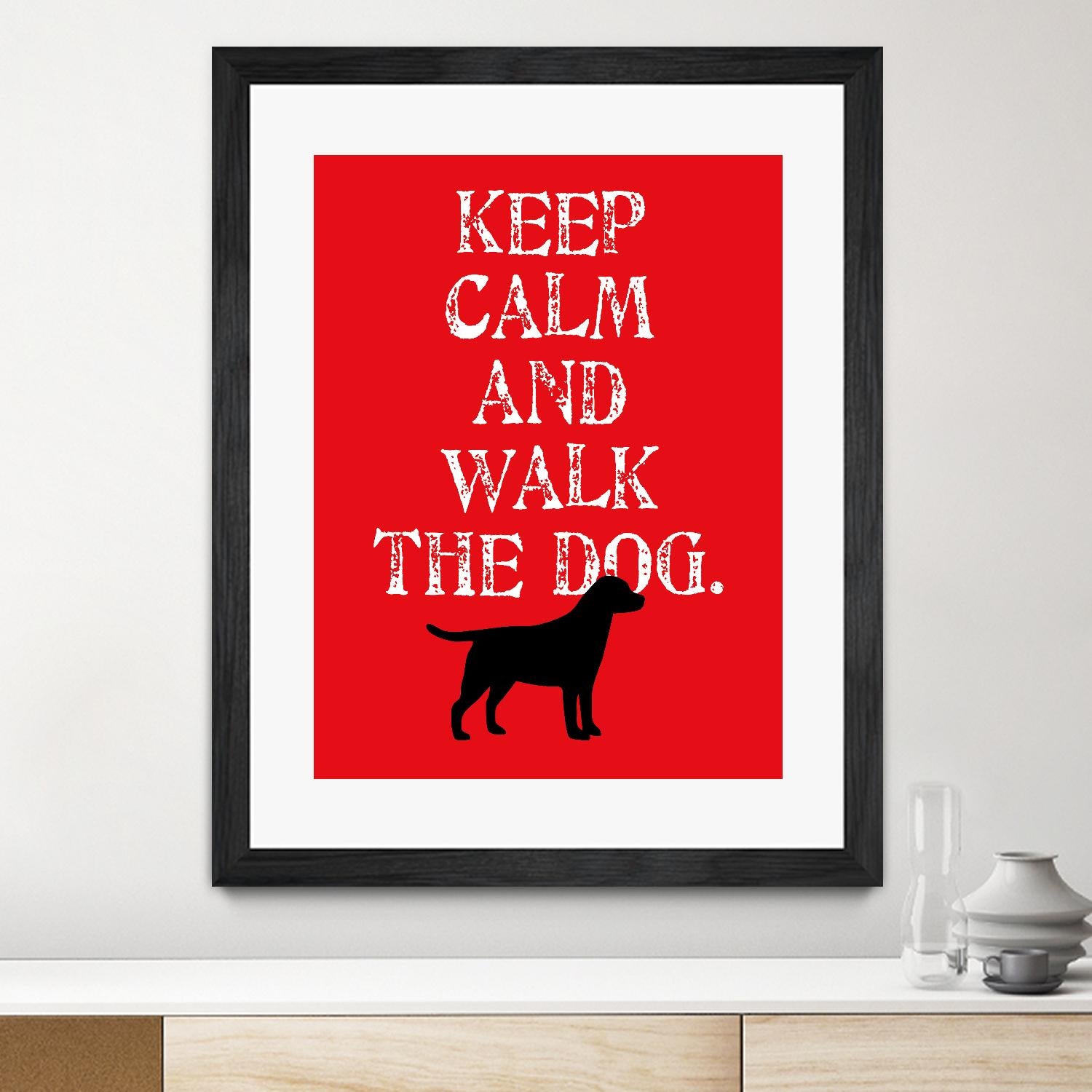 Keep Calm (Labrador) by Ginger Oliphant on GIANT ART - red inspirational, animals, novelty, design/type, dogs, humor, illustration