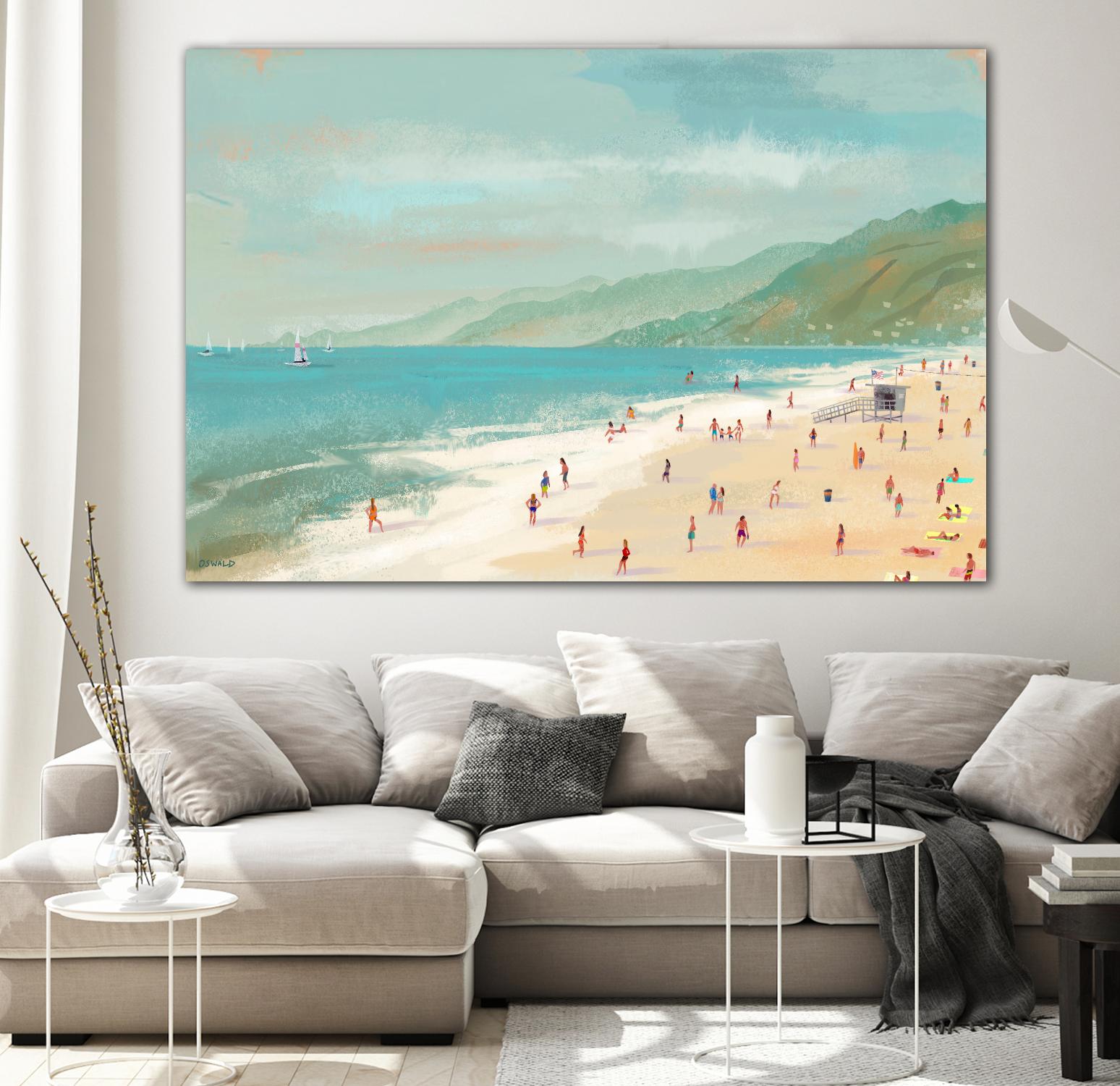 Santa Monica Beach by Pete Oswald on GIANT ART - multicolor coastal; landscapes