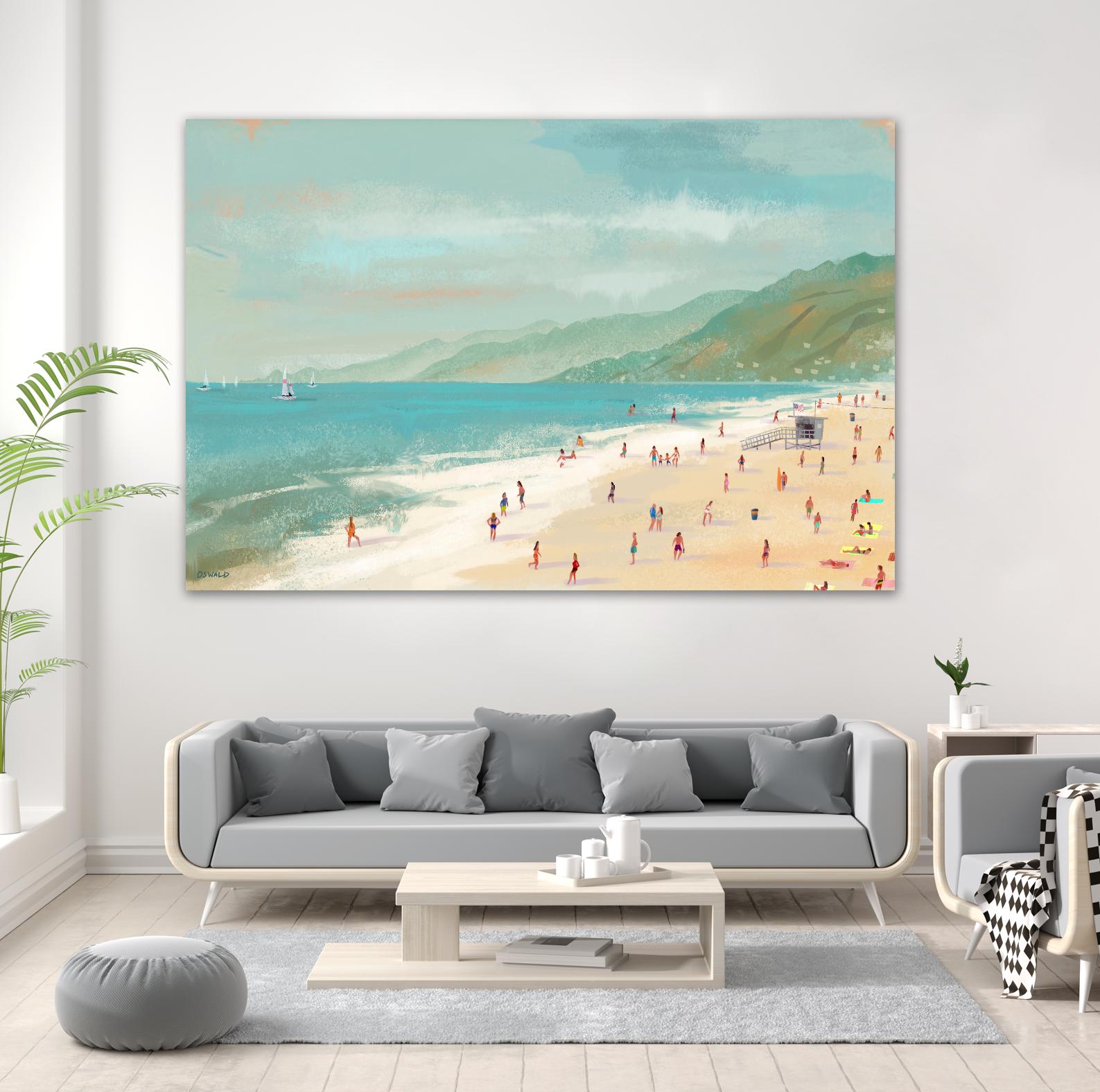 Santa Monica Beach by Pete Oswald on GIANT ART - multicolor coastal; landscapes