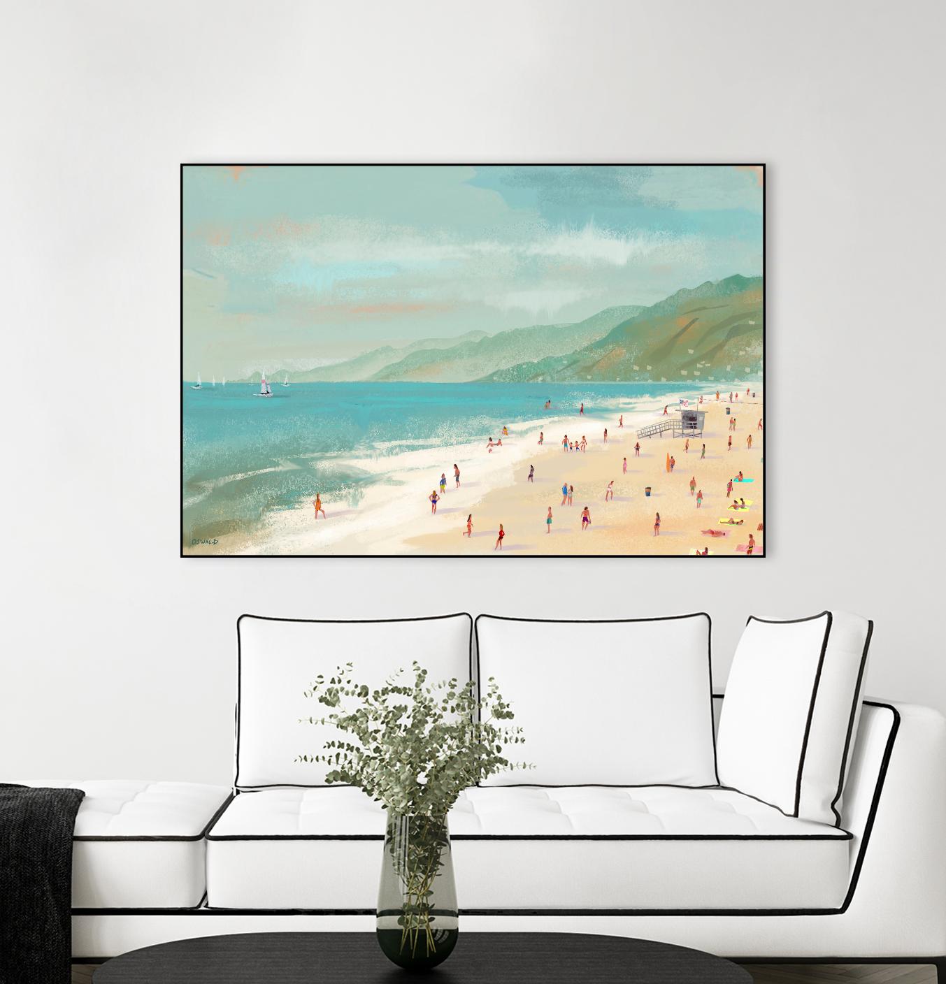 Santa Monica Beach by Pete Oswald on GIANT ART - multicolor coastal; landscapes