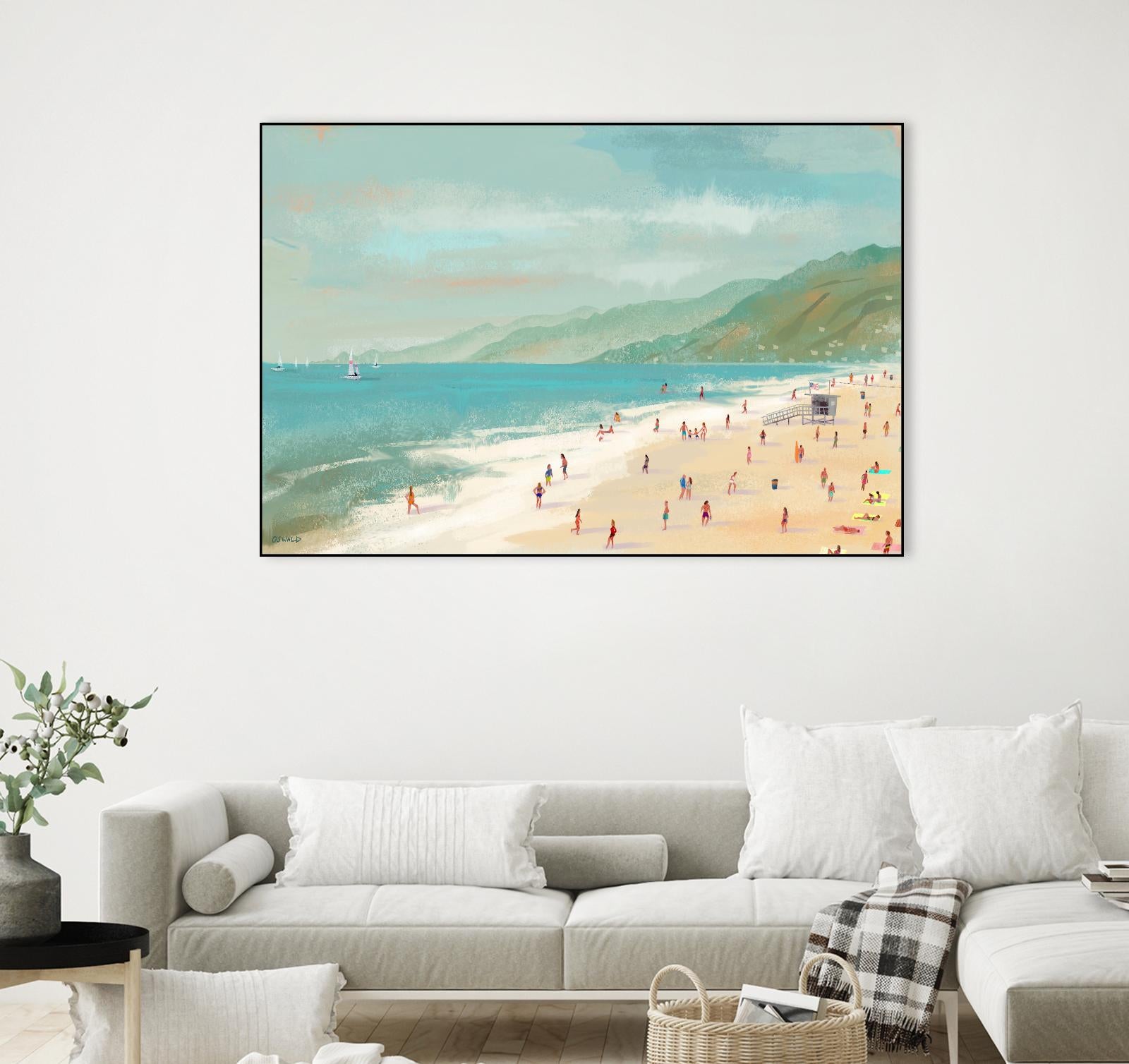 Santa Monica Beach by Pete Oswald on GIANT ART - multicolor coastal; landscapes